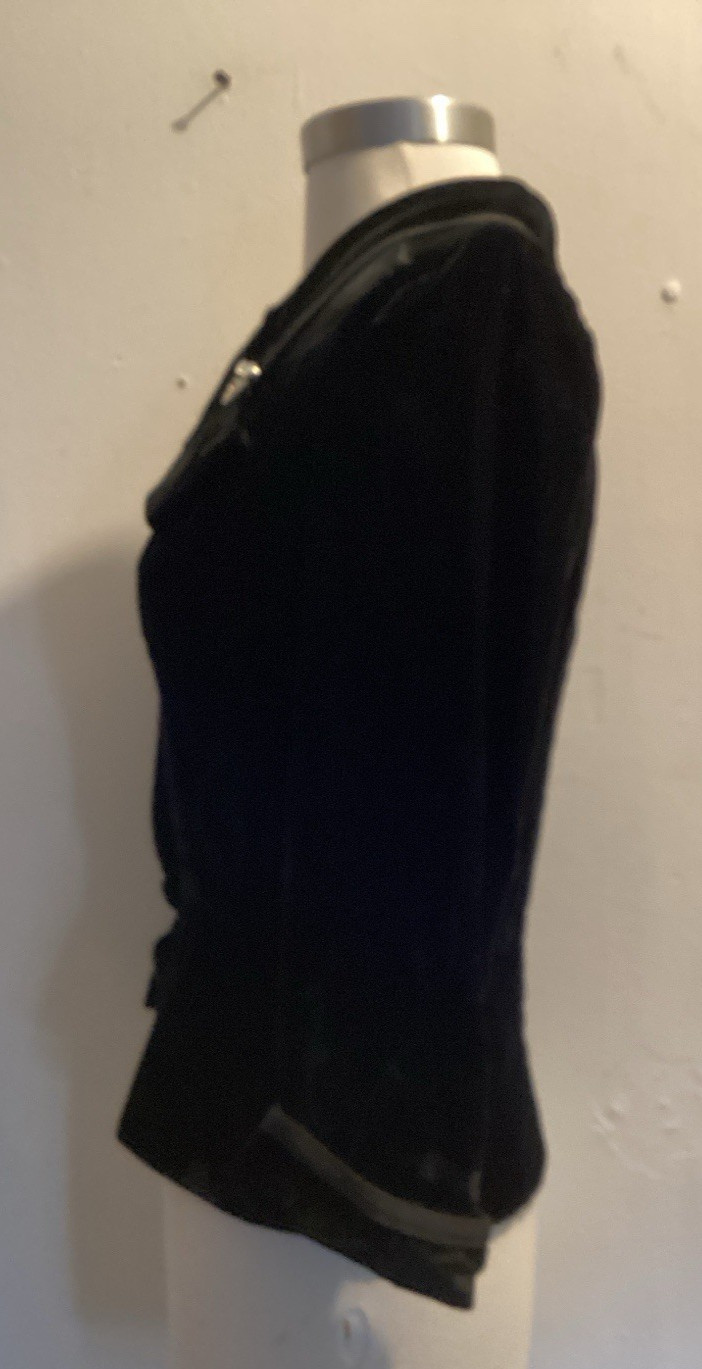 vintage 40’s rayon velvet rhinestone jacket sz S
