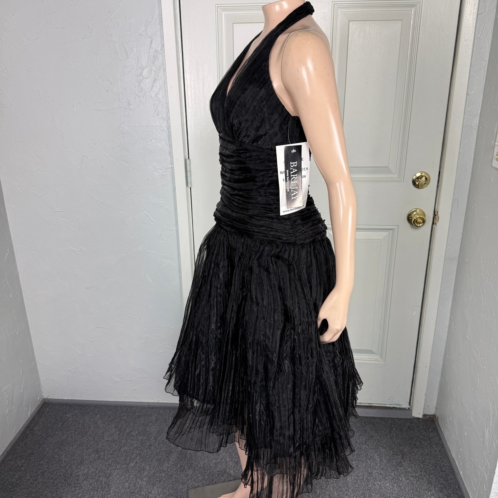 Vintage NOS Y2K 90s Bari Jay Dress 4 Prom Party Formal Evening Halter U3-22