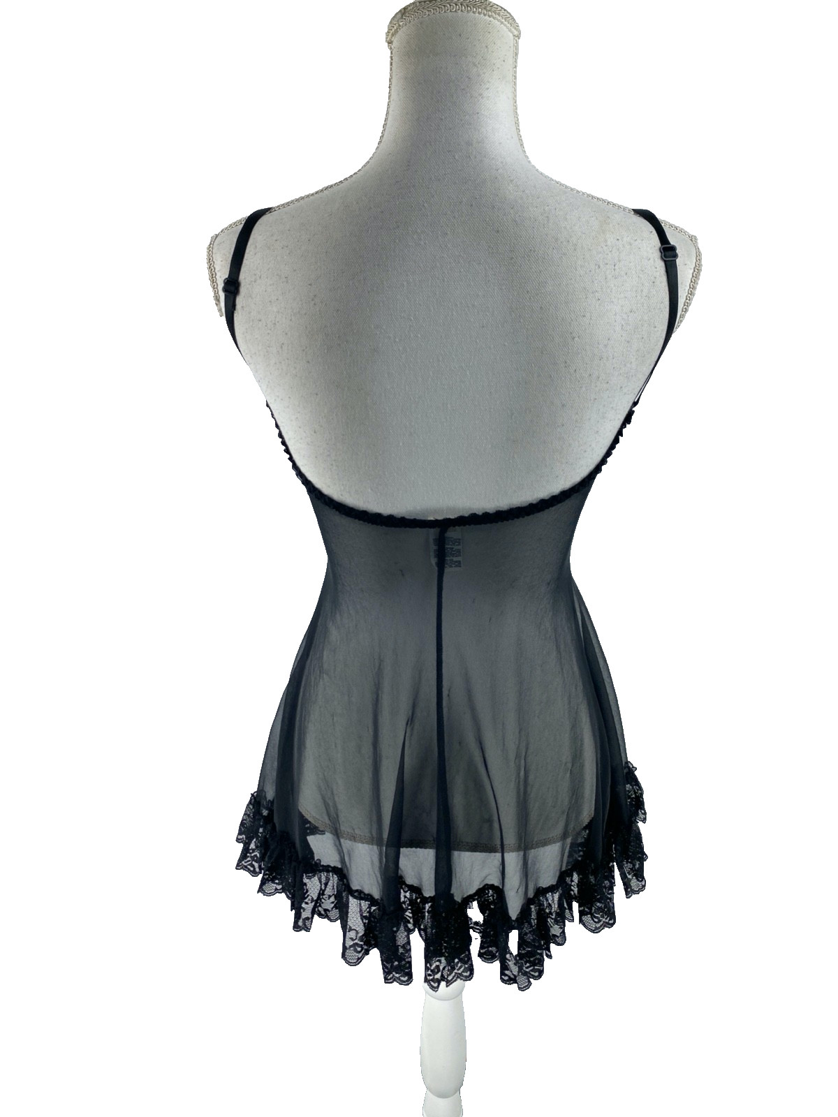Andrea Kristoff for Escante Vtg 80s Lingerie Size S Intimate Nighty Lace Sheer