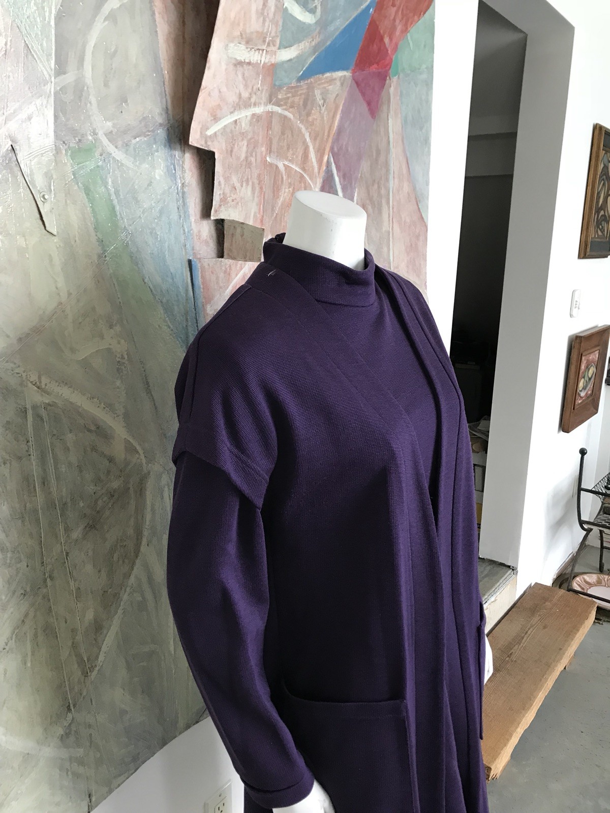 Vintage Wilroy Purple Two Piece Kneelength Dress A6 SZ 14