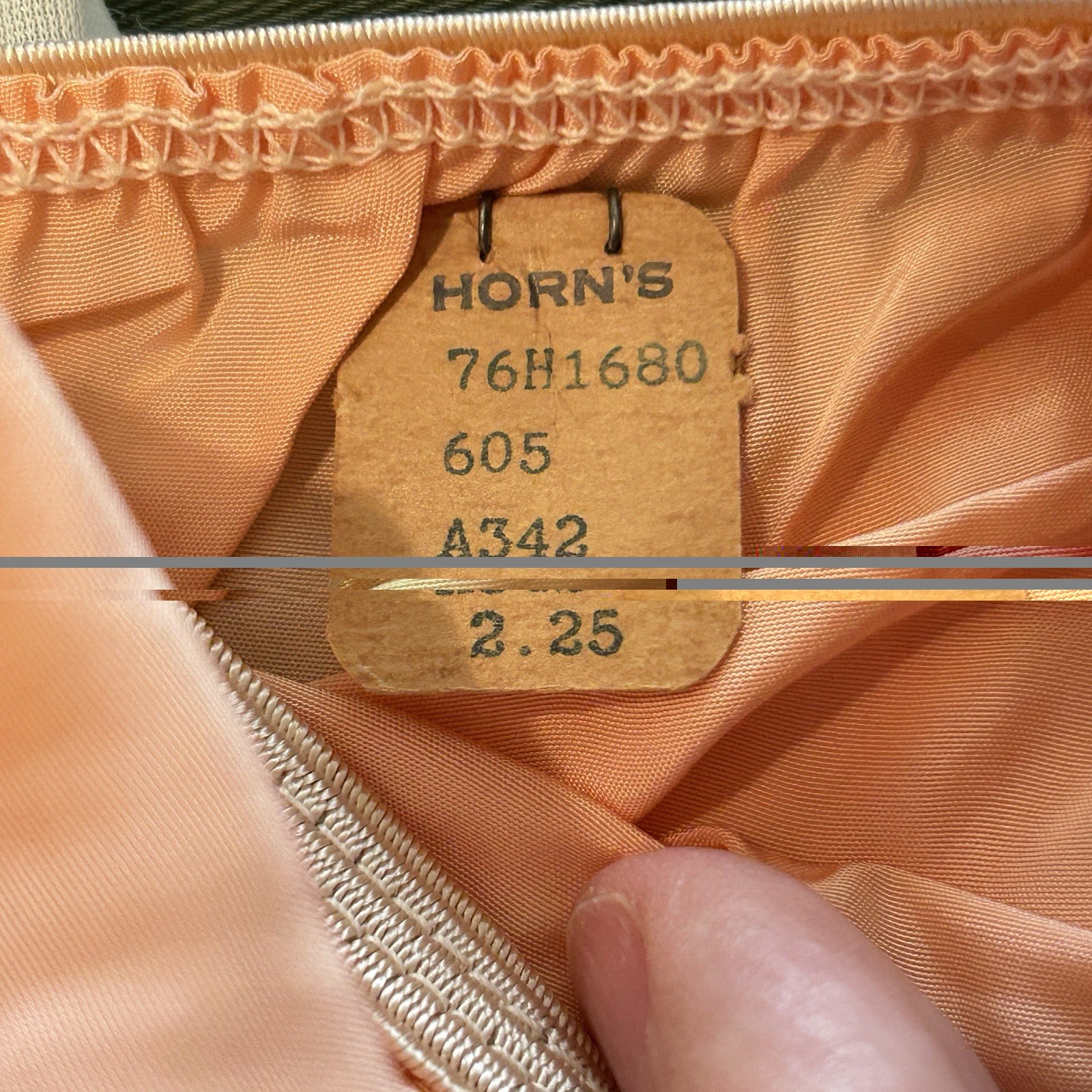 New Vtg 1940’s Peach Satin Rayon & Lace Tap Pants Panties