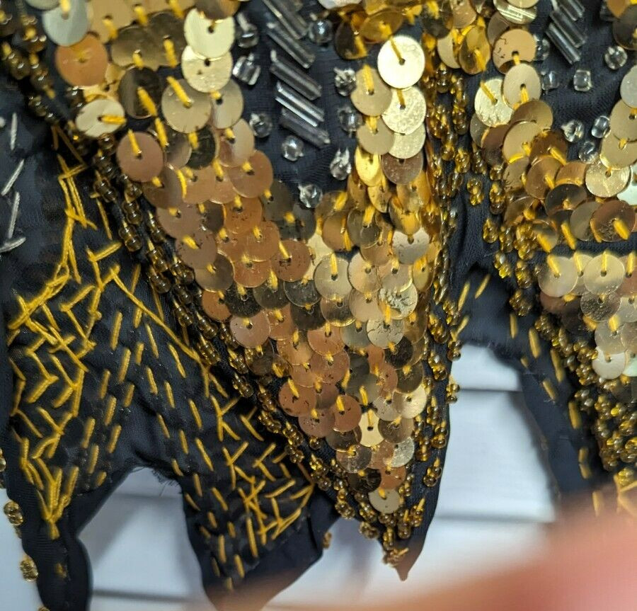 Elaborate Vintage Used Women’s ISABELLE Designer Sequins Blouse Medium Size