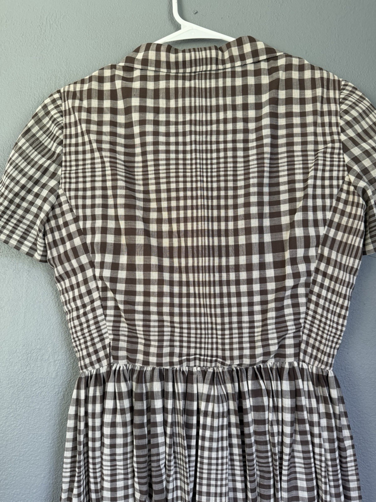 VTG 50s 60s Lorch Of Dallas Gingham Plaid Skirt Tie Brown Rockabilly Swing S/M?