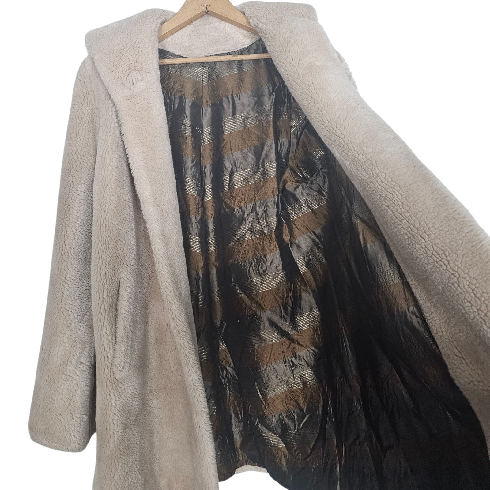 Vintage 1950s Imperial O’llegro by Sportowne Cream Faux Fur Coat Size M