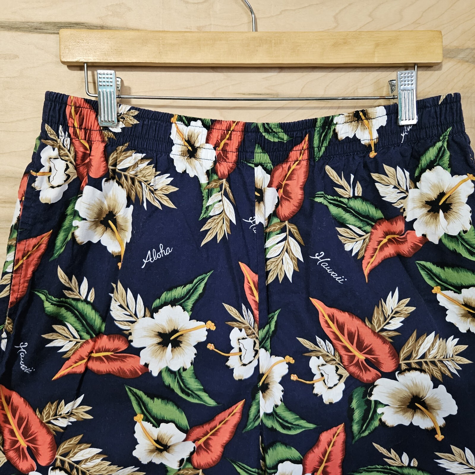 Shannon Marie Vintage 90s Hawaiian Style Hibiscus Floral Cotton Shorts Womens XL