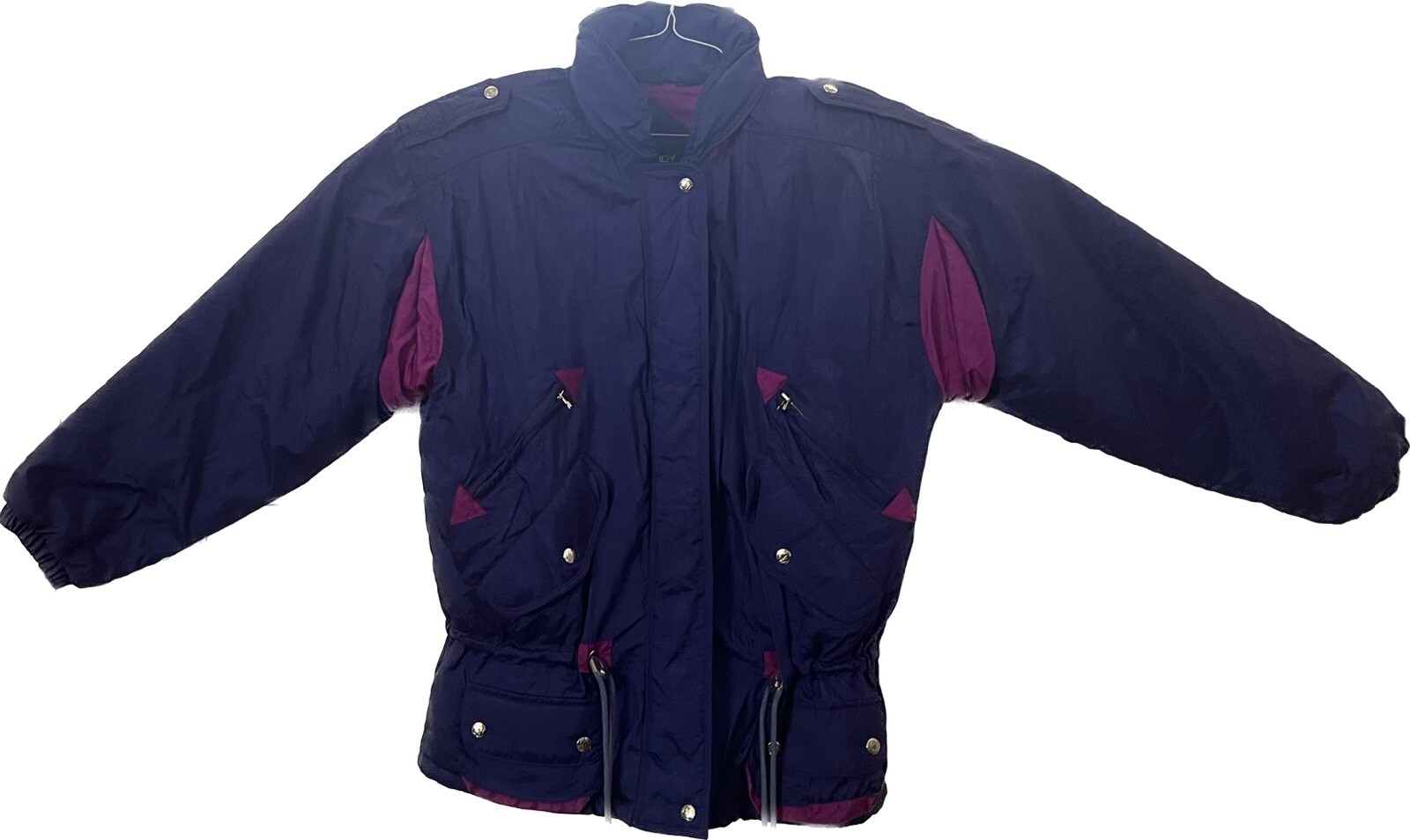 Vtg Andy Johns Womens Medium Purple On Color Purple Retro Full-Zip Puff Jacket