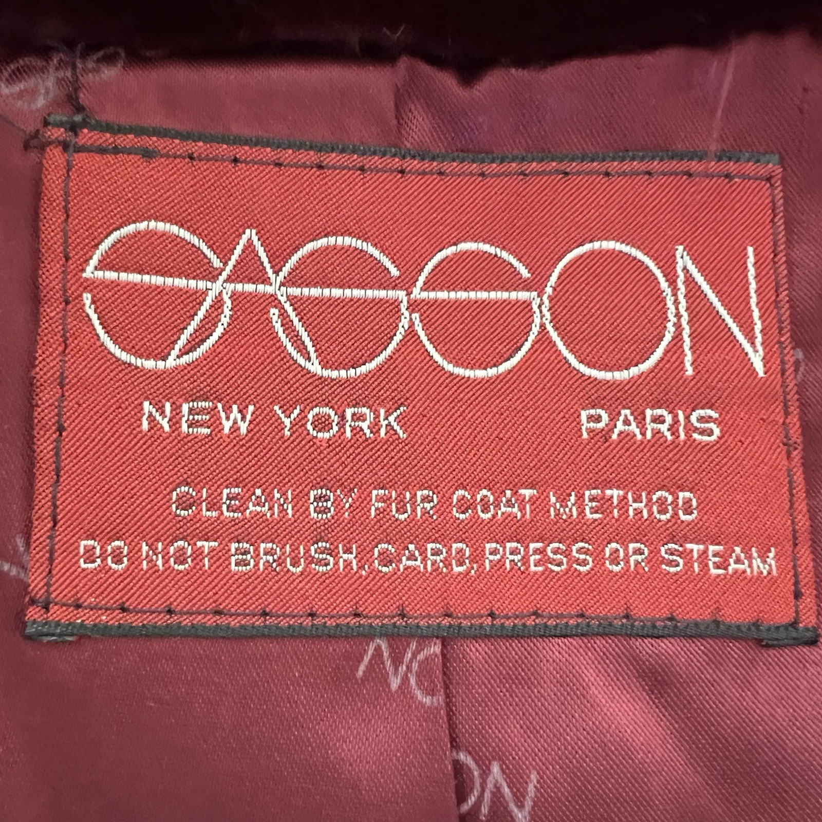 Sasson NY Paris Vtg 1980’s Plush Faux Fur Coat Wine Burgundy Sz 6