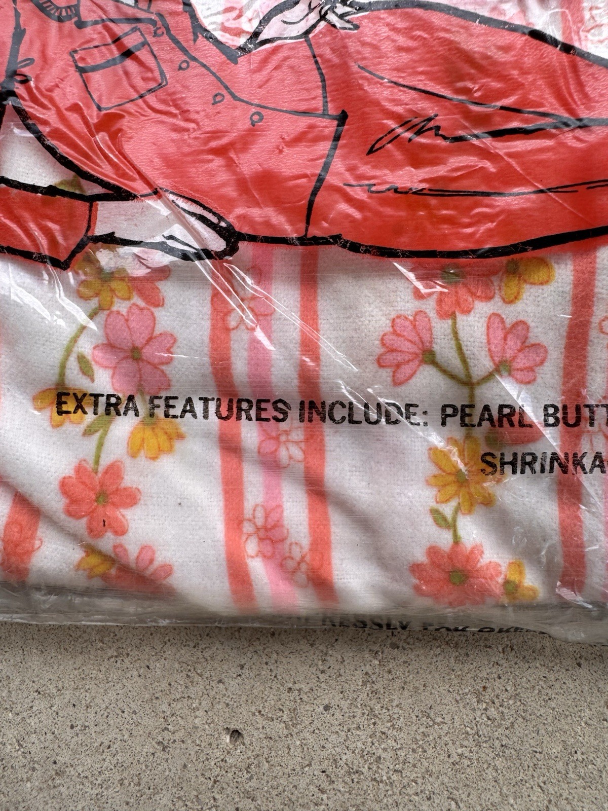 VTG 60s 70s Greencraft Pajamas NOS Deadstock Floral Pink Striped Mod Medium 36