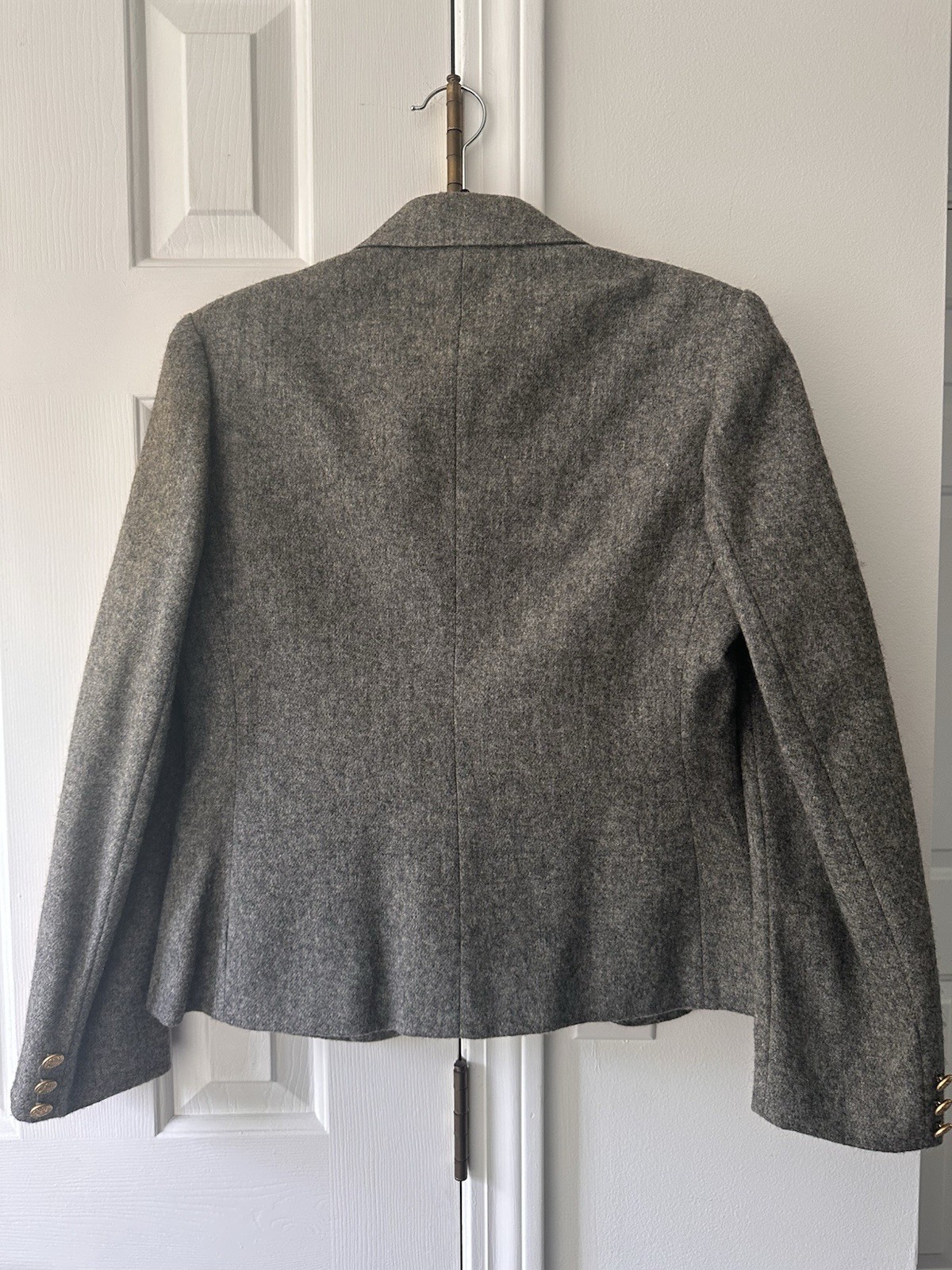 Vintage 1970s 100% Virgin Wool Casa de Lana Gray Tweed Blazer Approx Size 6-8
