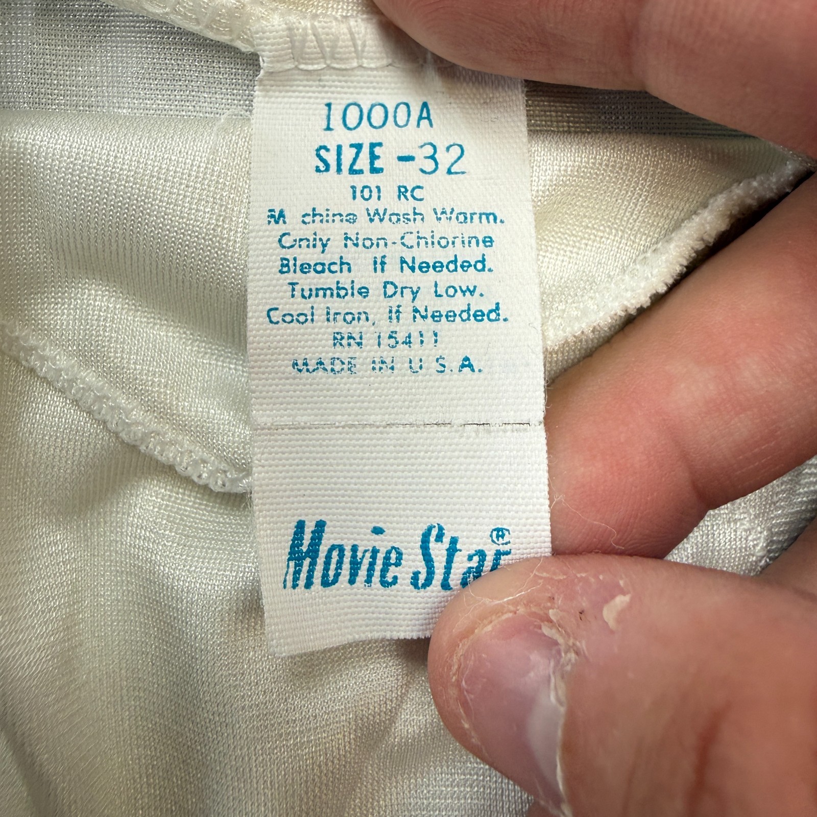 VTG Movie Star Full Slip Dress Nightgown Womens 32 Ivory Satin Lingerie USA Made