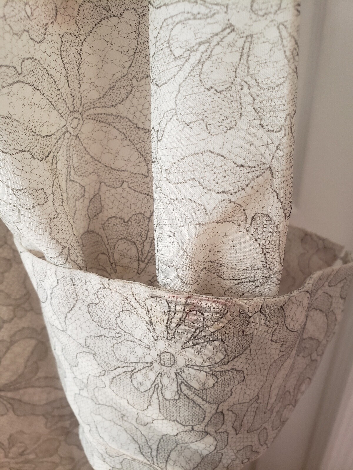 Vintage By Peer Lace Print Organza Peignoir Negligee Robe Small See Measurements