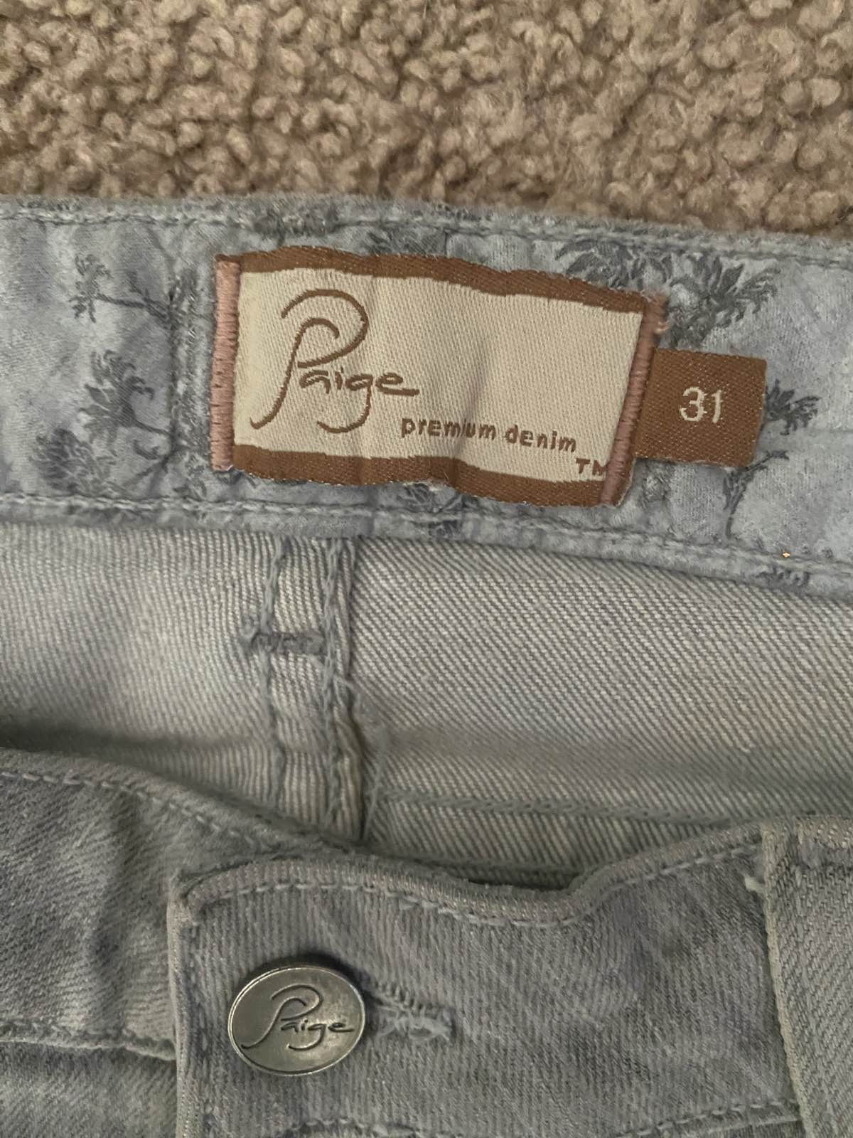 Paige Premium Denim Women’s Gray Jeans Size 31/35 vintage Y2K low bootcut
