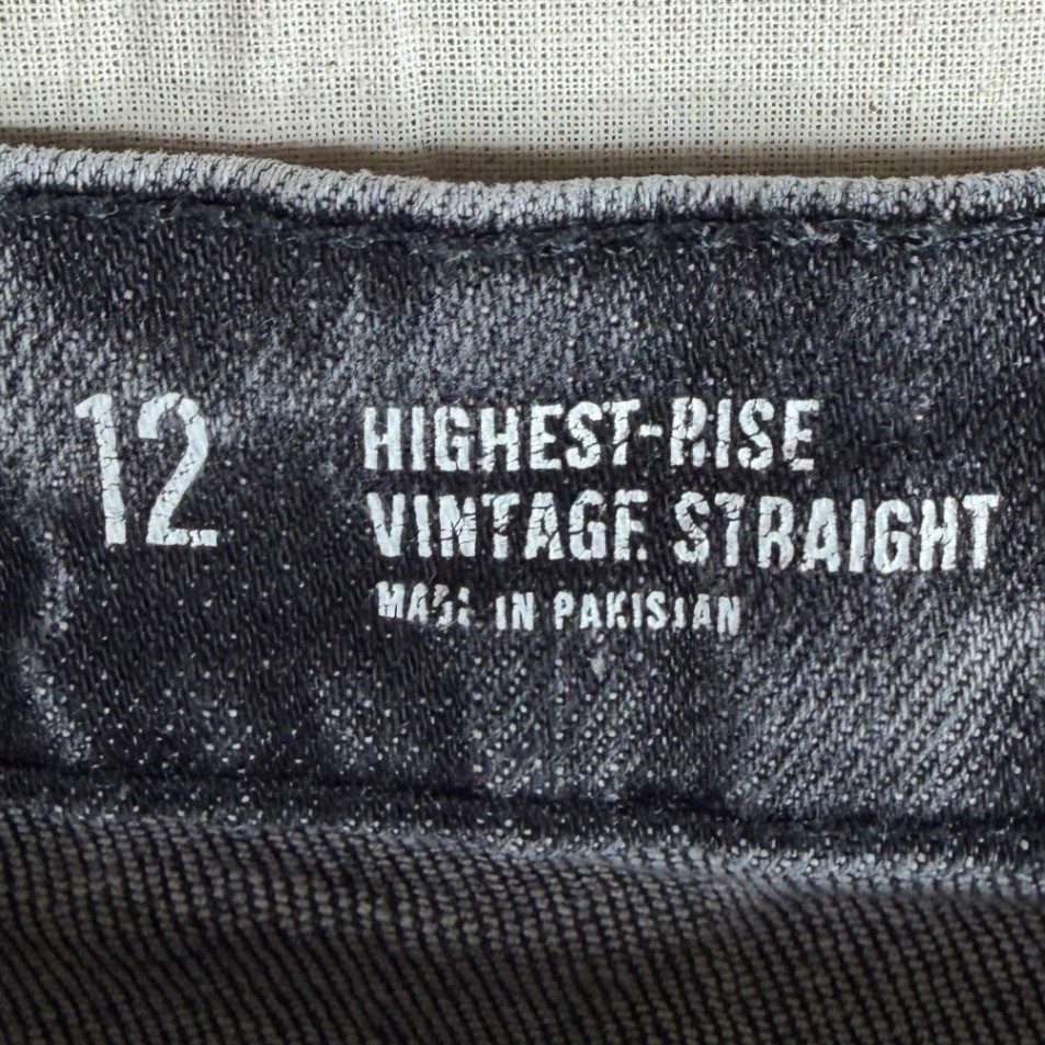 ANA Highest Rise Vintage Straight Jeans size 12 Black