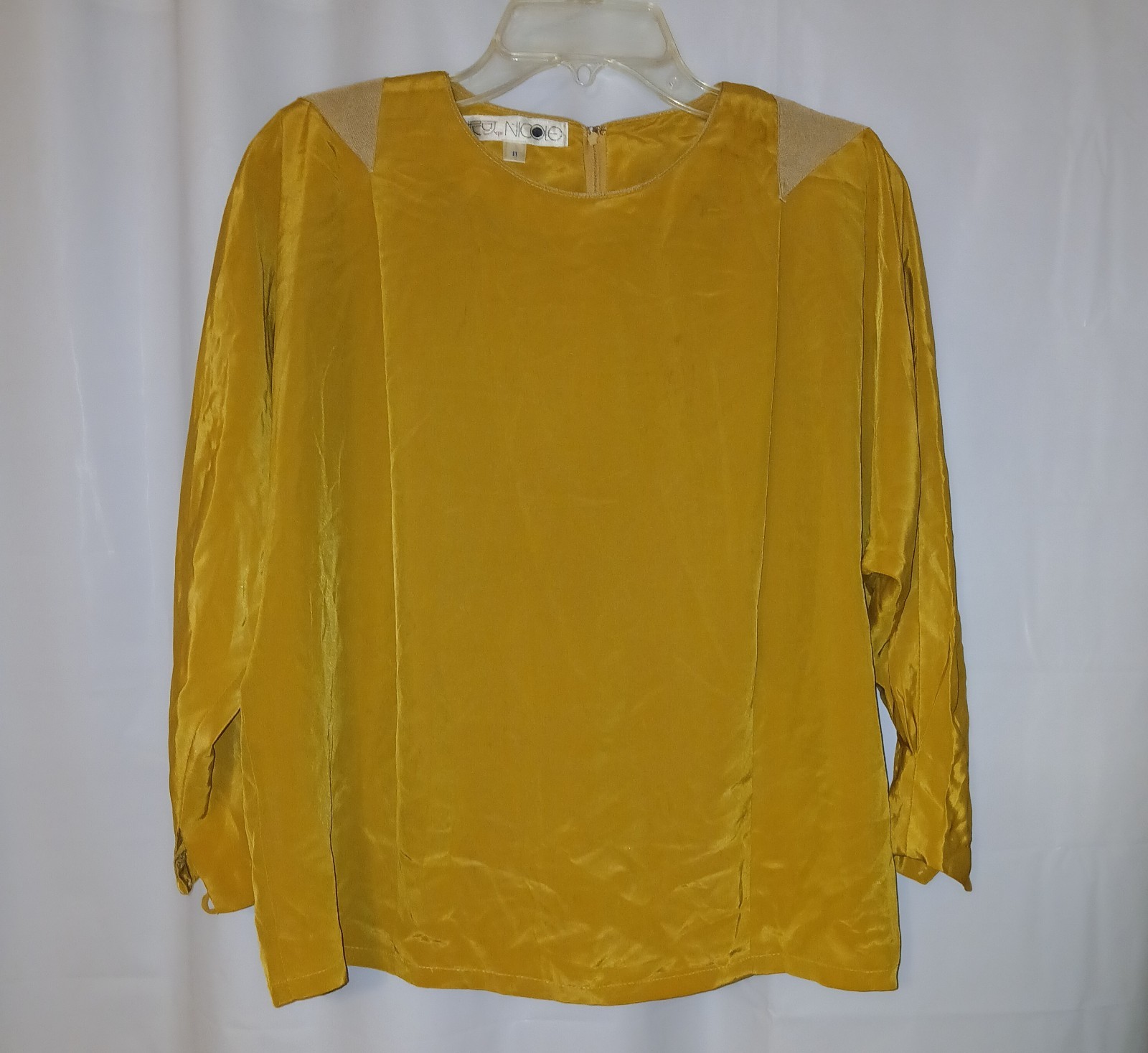 Vintage Womens Abstract 2 Piece Set Blouse Wrap Skirt 1980’s Yellow/Black Sz 11