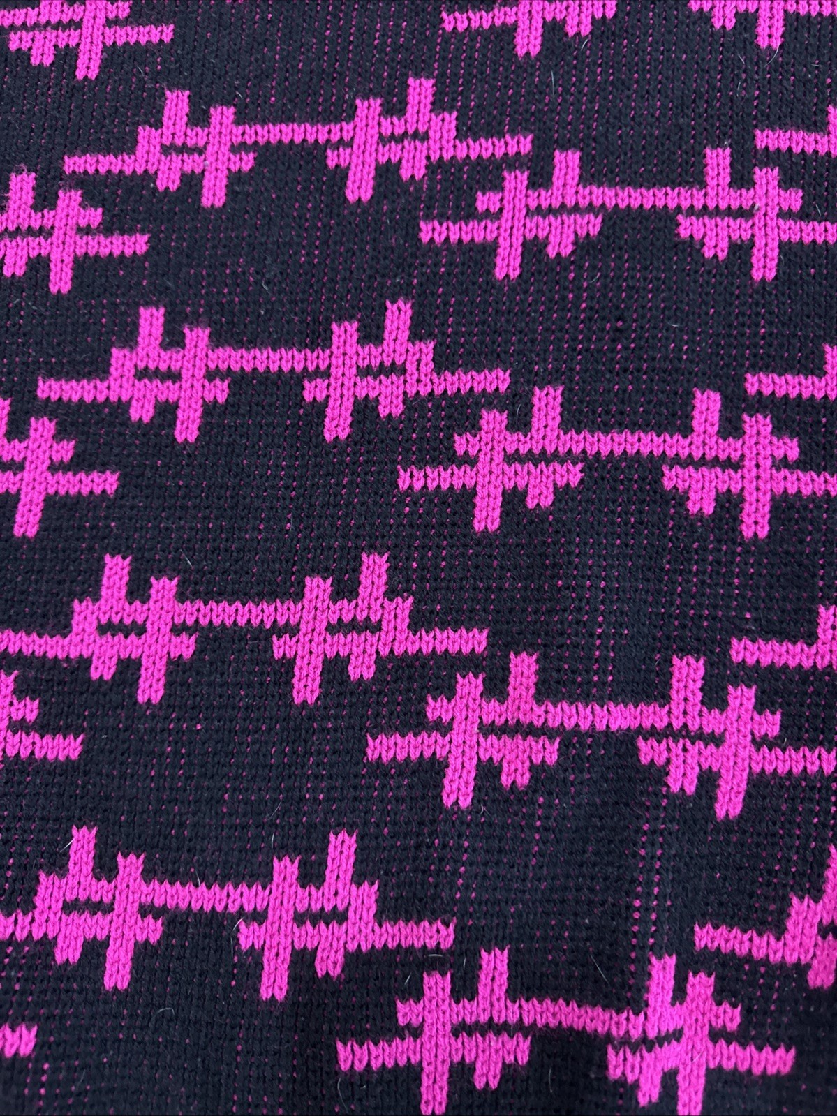 Rave Brand Vintage 80s Graphic Sweater Pink Black Retro Neon Geometric