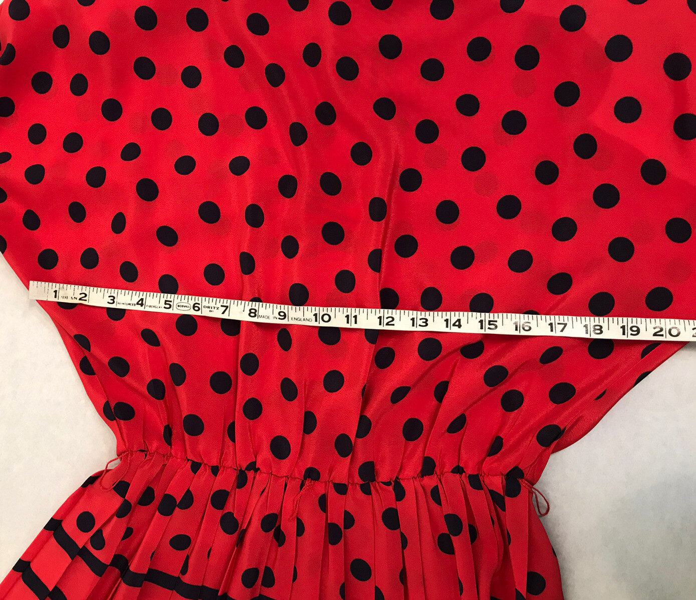 Vintage Blake Elizabeth Red Navy Blue Polka Dot Peplum Skirt Set Women’s Size 10