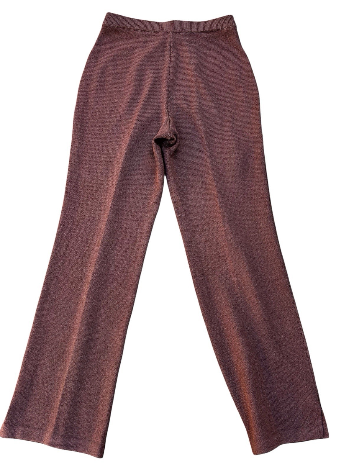 Vintage ST. JOHN MARIE GRAY Brown Knit Logo Slacks Sweater Pants Old Money 8