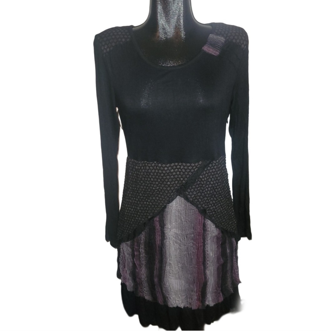 Silver Stitch By Artex Vintage 90’s Black And Grey Whimsgoth Patchwork Dress S