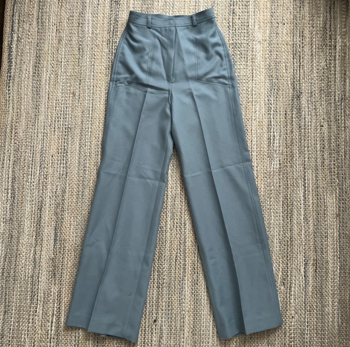 Vintage 1940s Sea Foam/Teal Pleaded Pants Inseam: 32” Waist: 24”