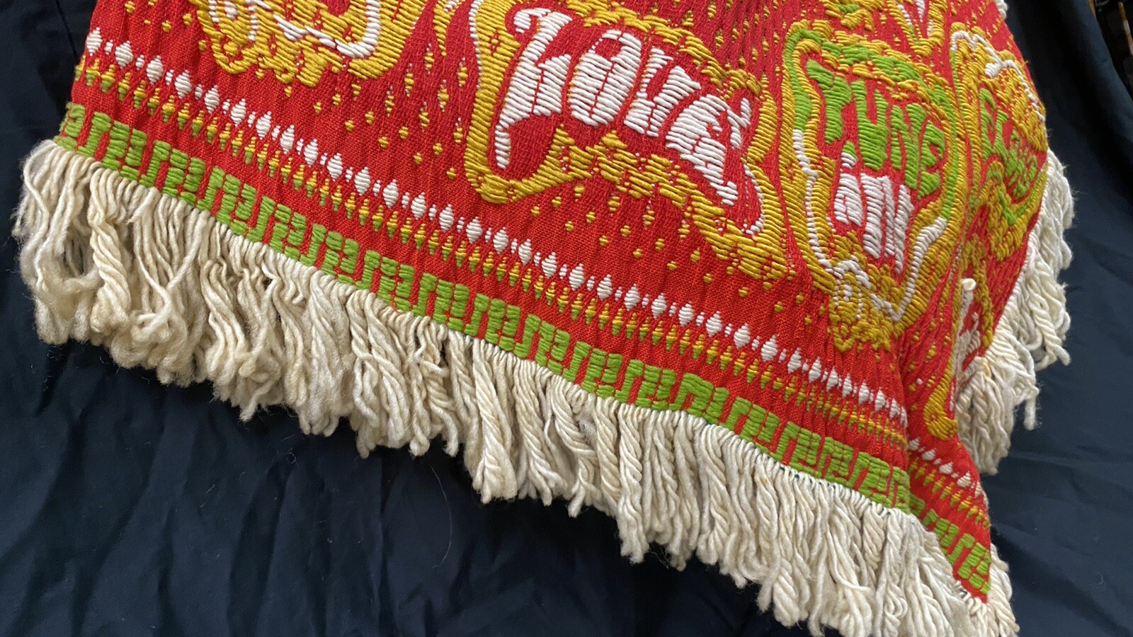 OOAK 1960s MADE IN GREECE Hippie Boho Groovy Woodstock ￼Fringed Shawl Handmade