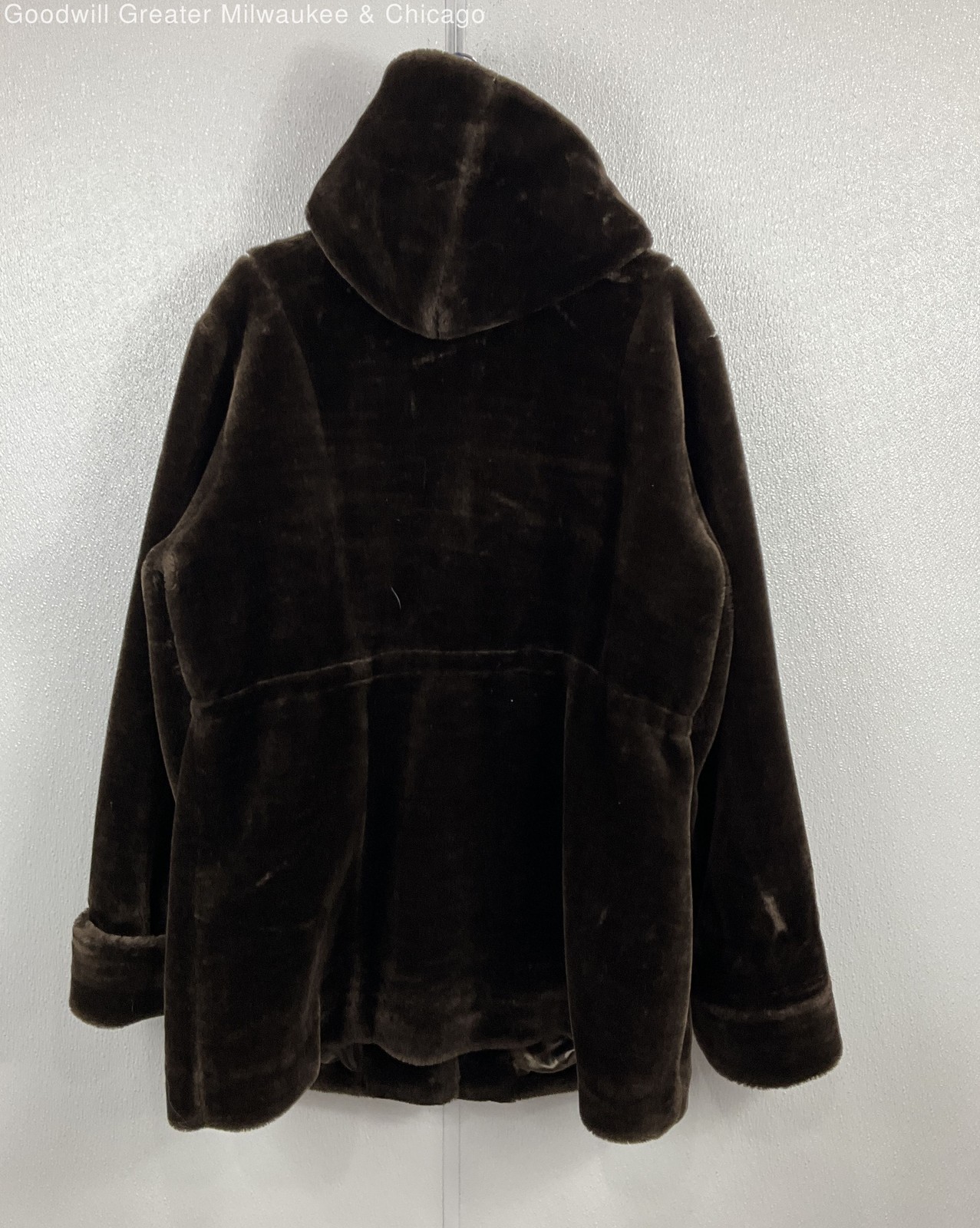 VNTG Dennis by Dennis Basso Brown Faux Fur Zip Coat Women’s SZ 1X