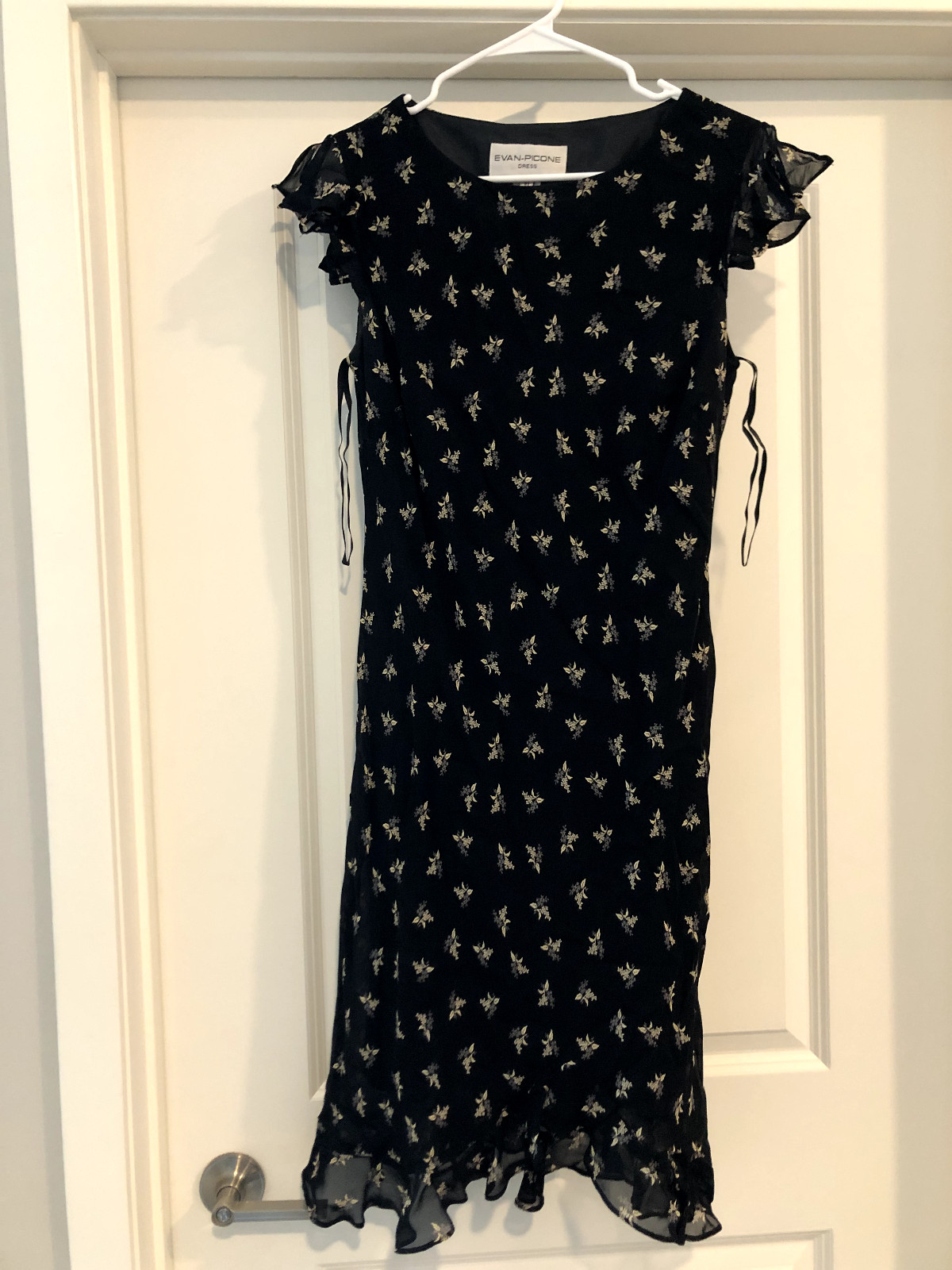 Evan Picone Vintage 90s Dress – Black, Floral Print Size 10