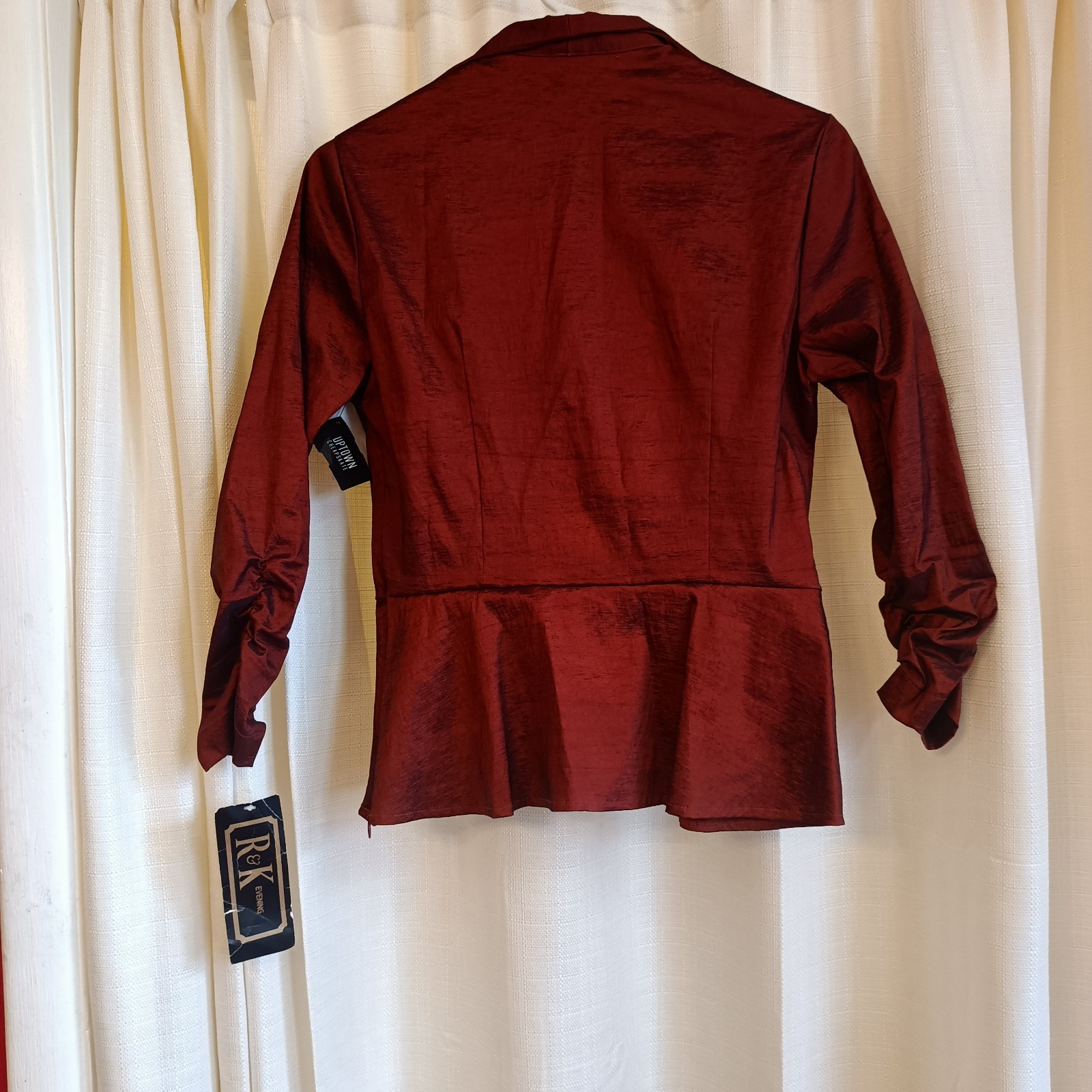 NWT R&K Evening Women’s Size 8P Copper Color Faux Wrap Polyester Top Vtg