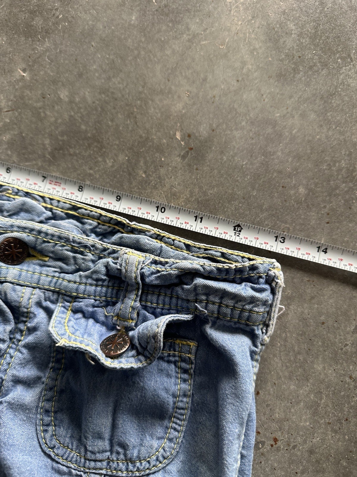 Vintage 70s Britannia Bell Bottom Jeans Flowy 26 X 32 Hippie Boho