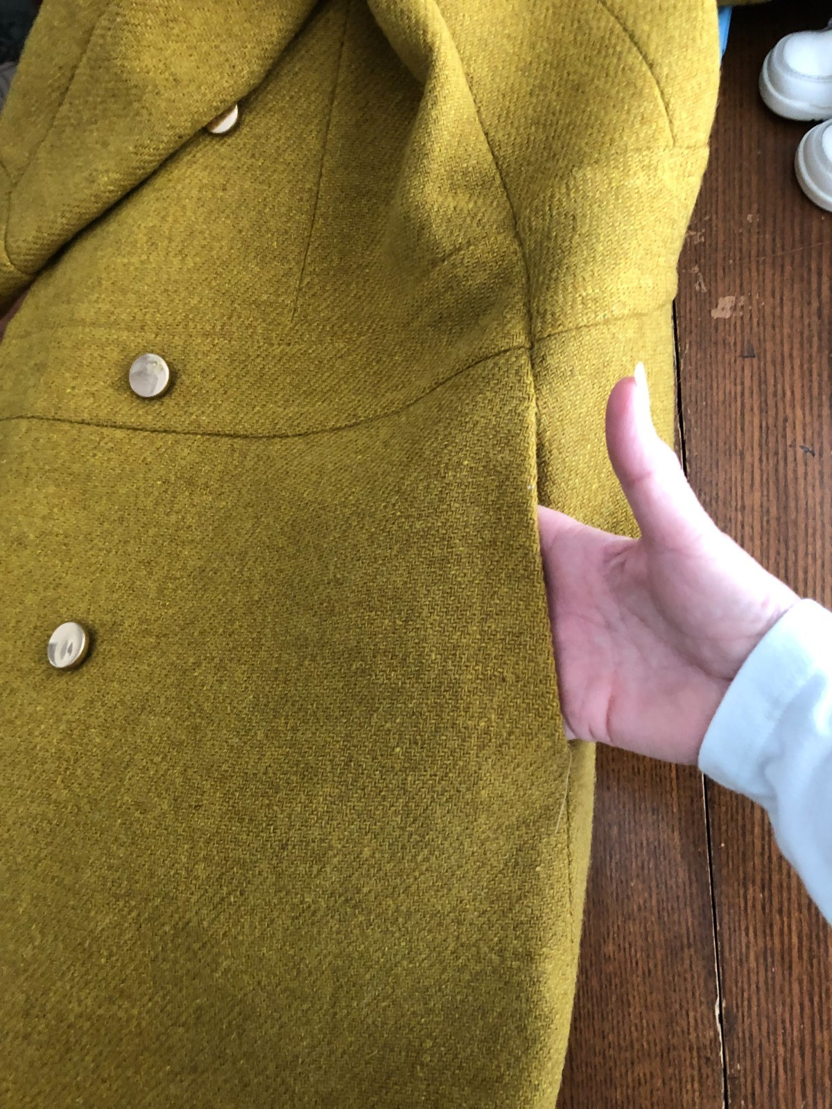 Vintage 1960s Women’s Wool Plaid Coat & Matching A-Line Dress see measurements
