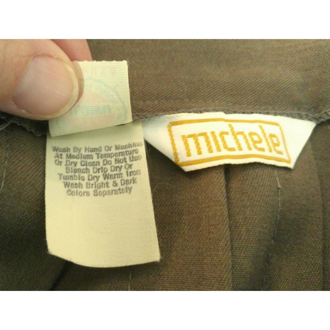 Michele Womens 11/12 Pleated Midi Skirt Brown Vintage ILGWU Made in USA Acadamia