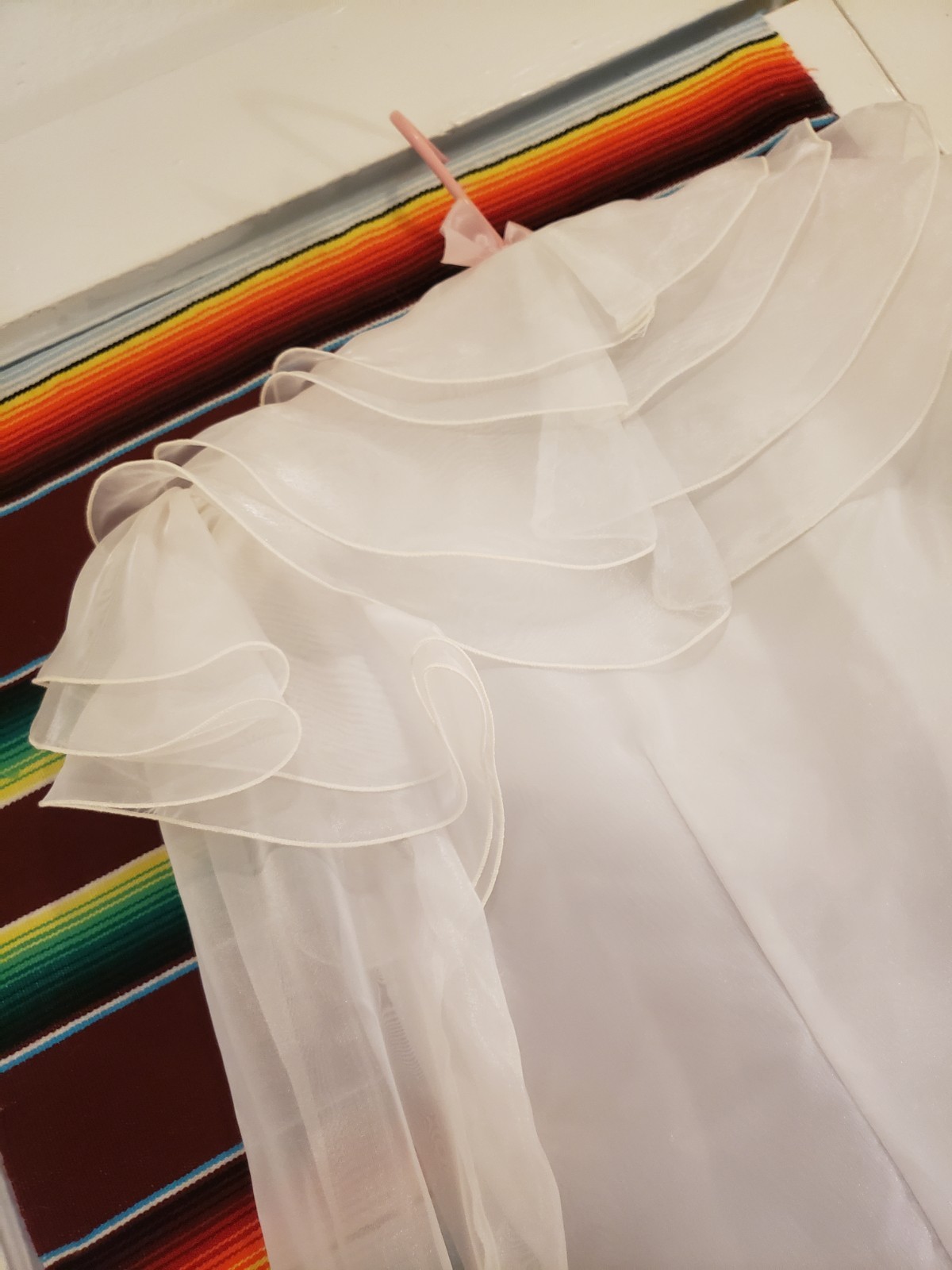 Vtg 70s Rothschild Night Life for Lilli Ann 12 White Organza blouse Avant Garde