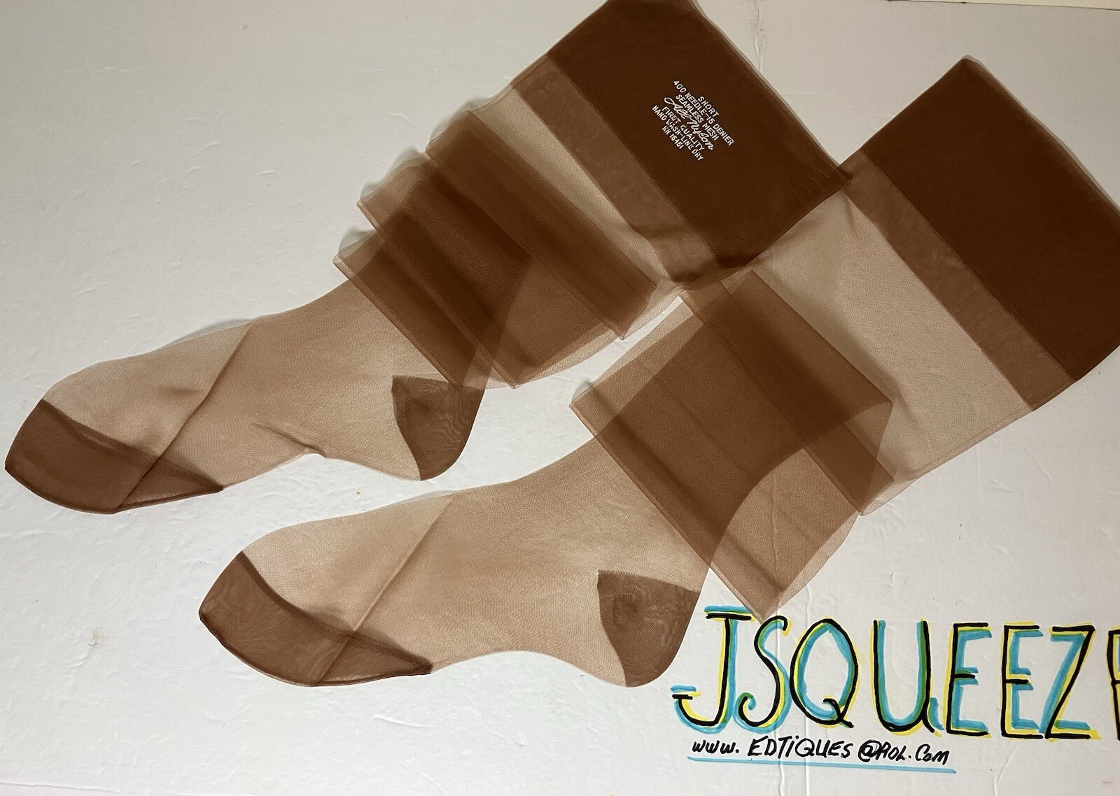 4 Pair Vintage 1950s All Nylon RHT Stockings 9 1/2 X 31” RHT 15Denier Toe 4 3/4”