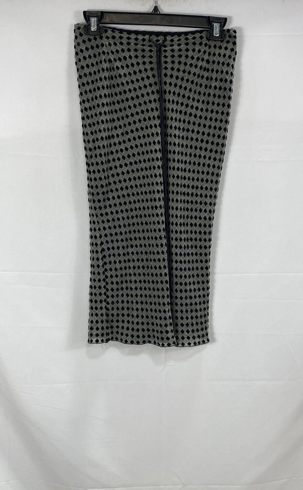 Vintage 90s Giorgio Armani Women’s Black Diamond Velvet Textured Skirt Sz 38