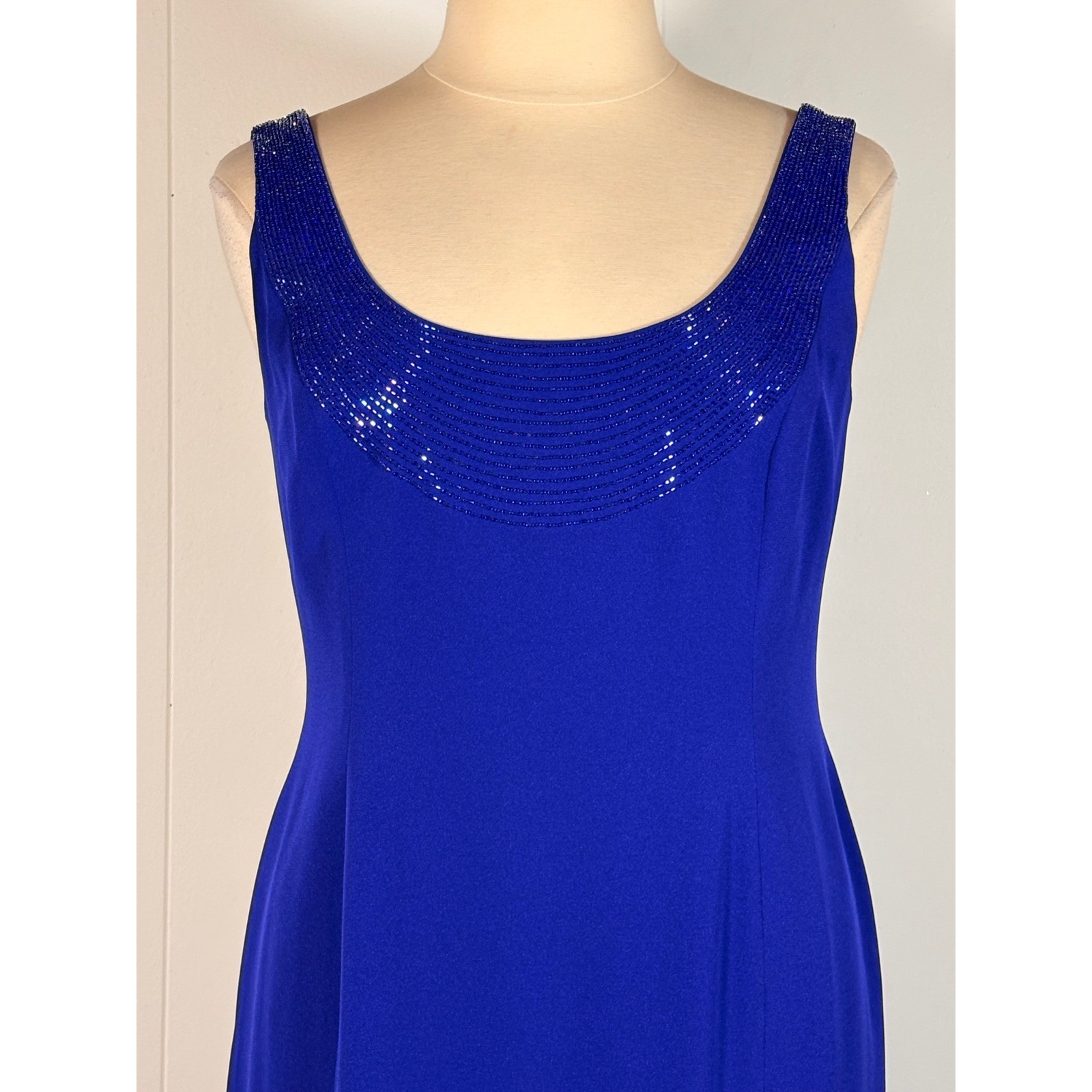 Vintage 90s Daymor Couture Royal Blue Jacket Dress Set 14 Mother of Bride Gown