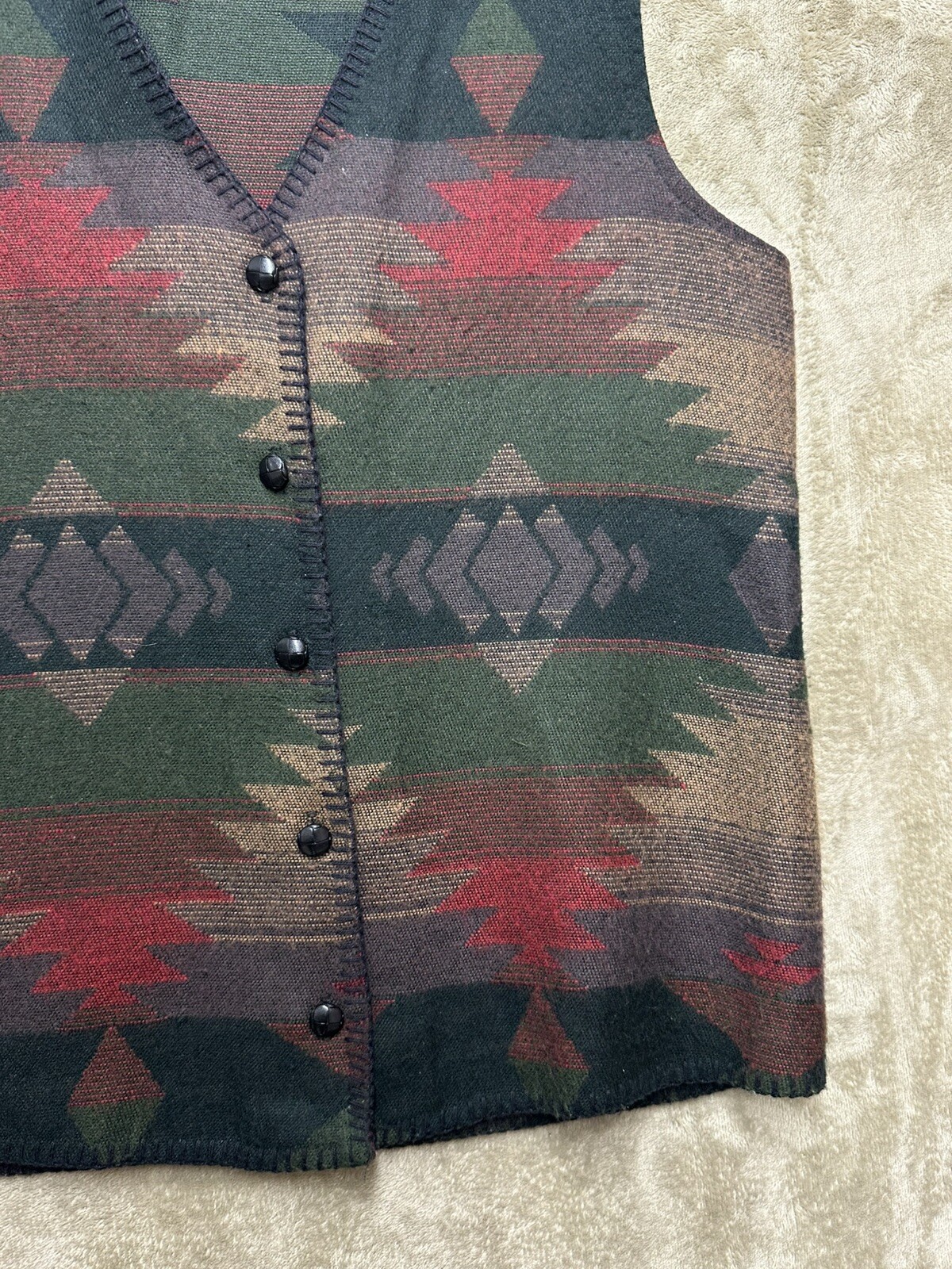 Vintage 90s Best American Clothing Co Aztec pattern Vest Size Small