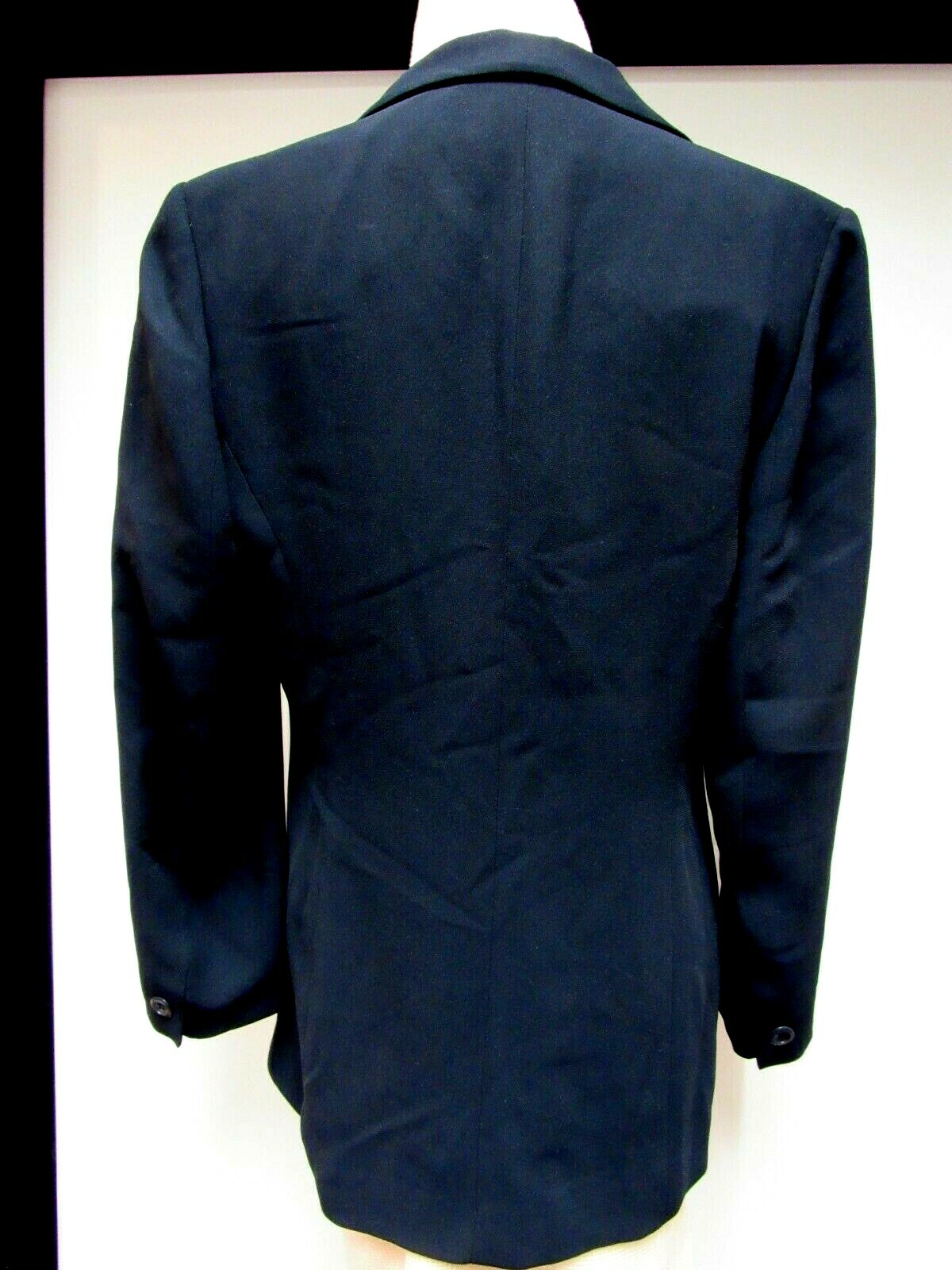 VTG JONES WEAR Jacket Midnight Black Navy Lined Tailored Fitted 10 M EUC