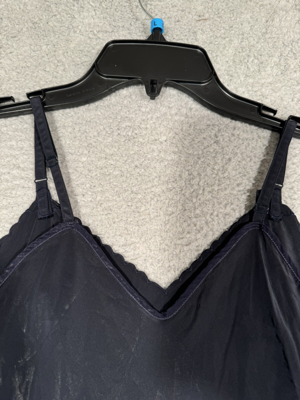 Vintage Seamprufe Black Slip Dress Acetate Size 32 Tall 1950s Adustable