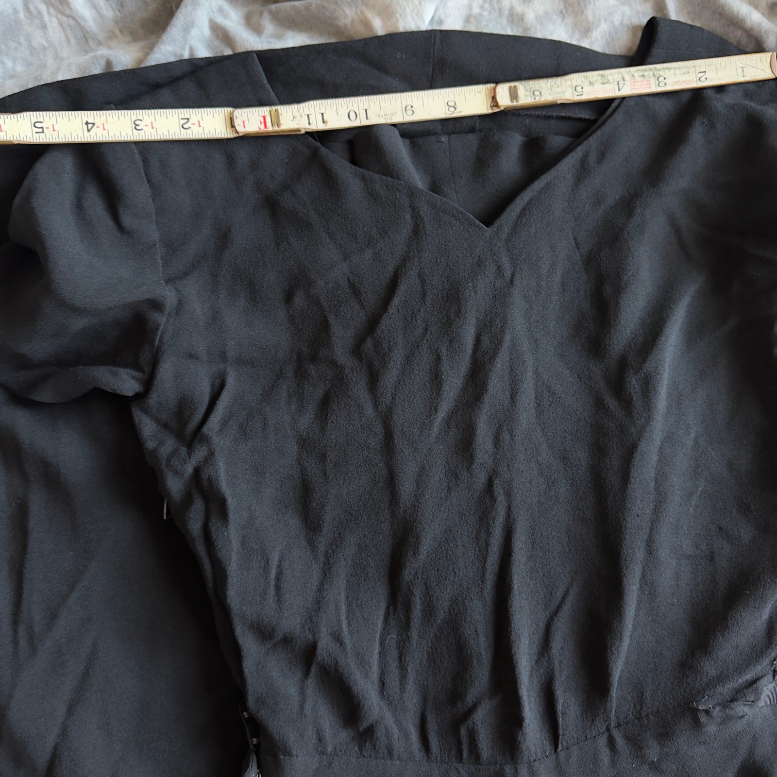 Vintage 1940s Black Rayon Maxi Cocktail Dress Gown 24” Waist Size Small READ