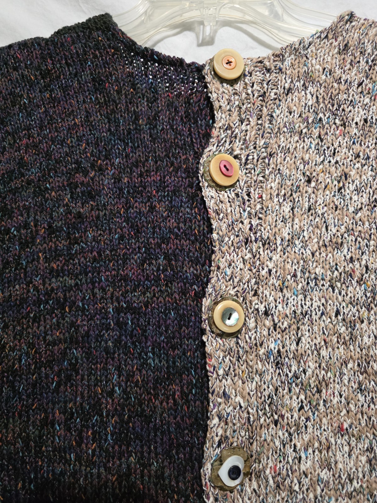 Amy Brill Sweater Vest OS VERY OVER-SIZED Buttoning Front & Back Lagenlook ’90s