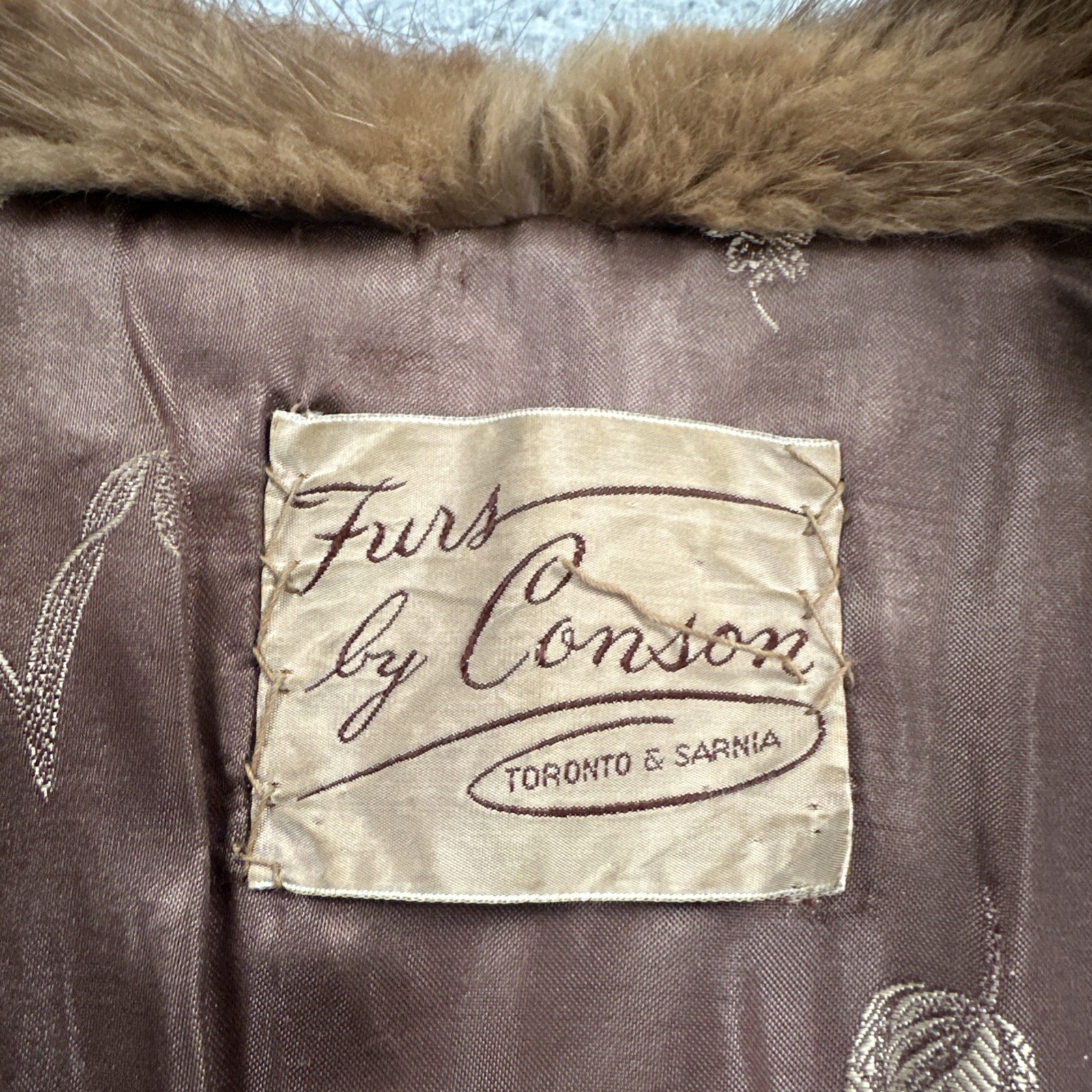 VTG 60s Furs by Conson Mink Stroller Coat Toronto & Sarnia Lined Inner Pocket
