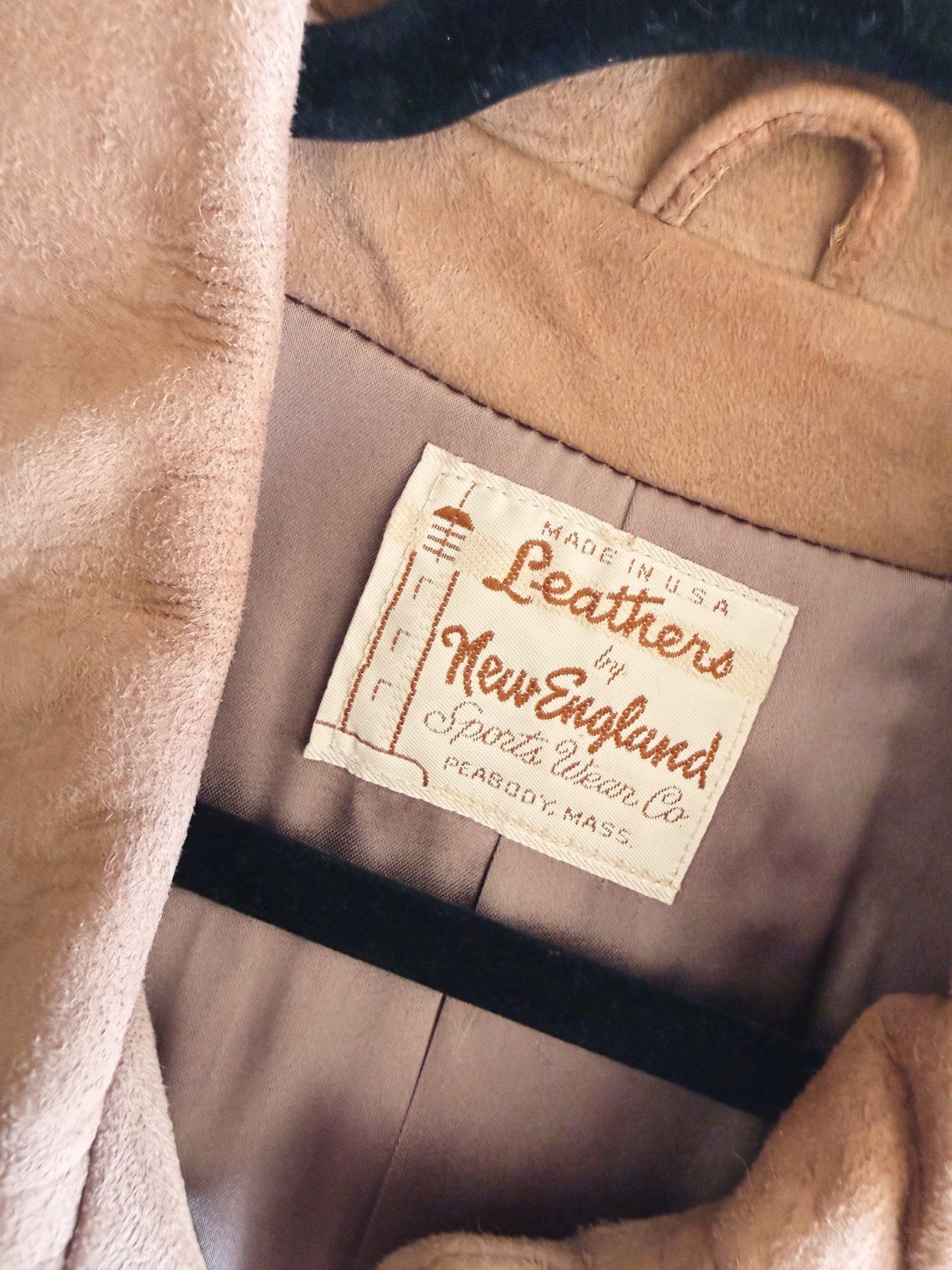Vintage Leathers By New England Sports Wear Co. Suede Jacket In Camel Brown