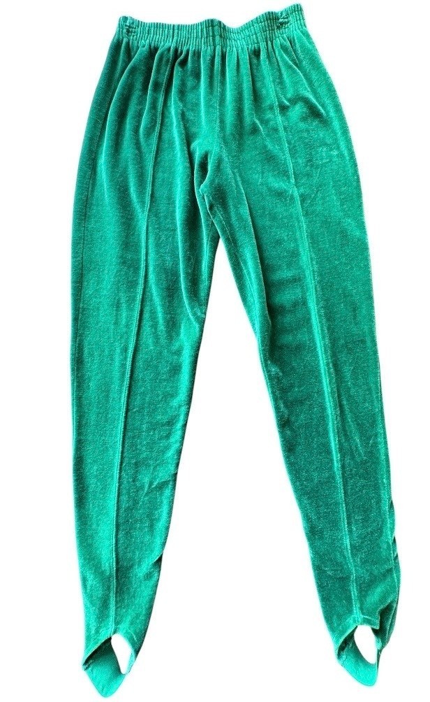 VTG LizSport Velour Stirrup Pants Green Indie Sleeze Athleisure Green Size Small