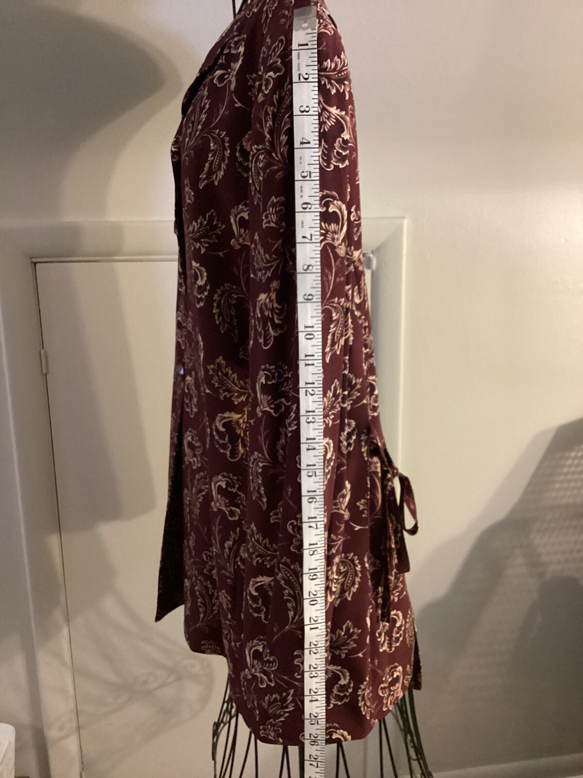 Vintage 2 Piece Women’s Suit Rena Rowan For Seville Sz 12 Burgundy Solid & Print