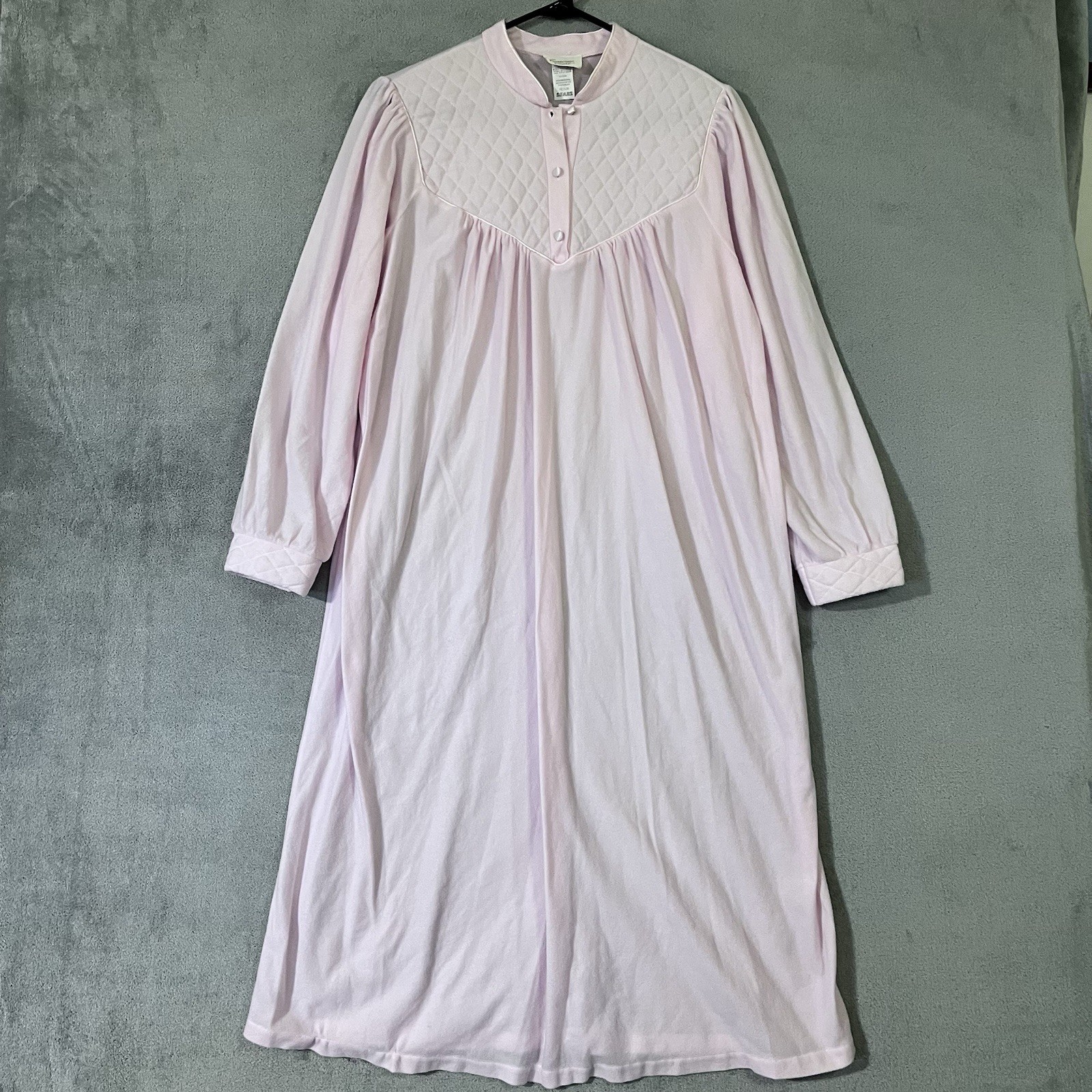 VTG Carriage Court Sears Granny Nightgown Soft Pink Womens Medium Long Sleeve