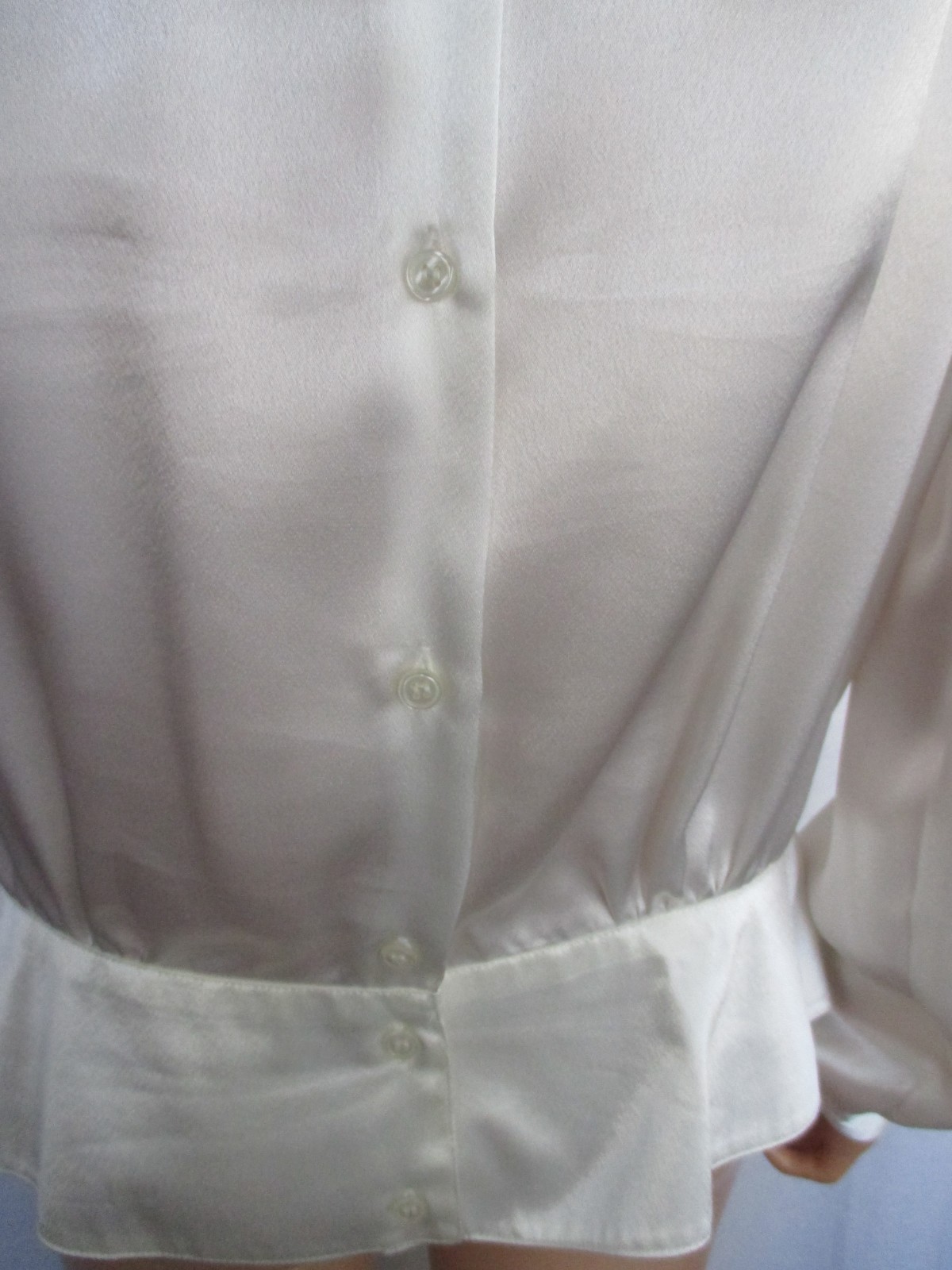 Nicola Blouse Size 14 White Pleated Front Beaded Neckline Vintage Polyester