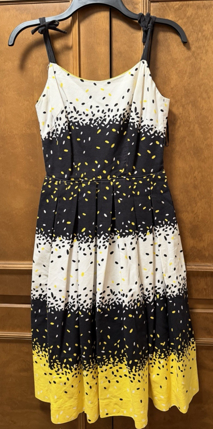 Vintage 50s Blanes London Yellow Sundress Full Pleated Skirt Aero Zipper UK 12