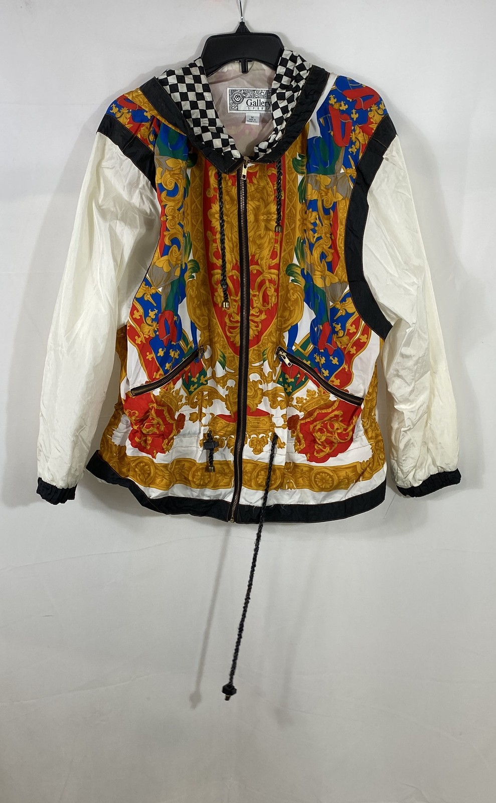 Gallery Sport Women’s Vintage 90s Ornate Baroque Windbreaker Jacket Multicolor M