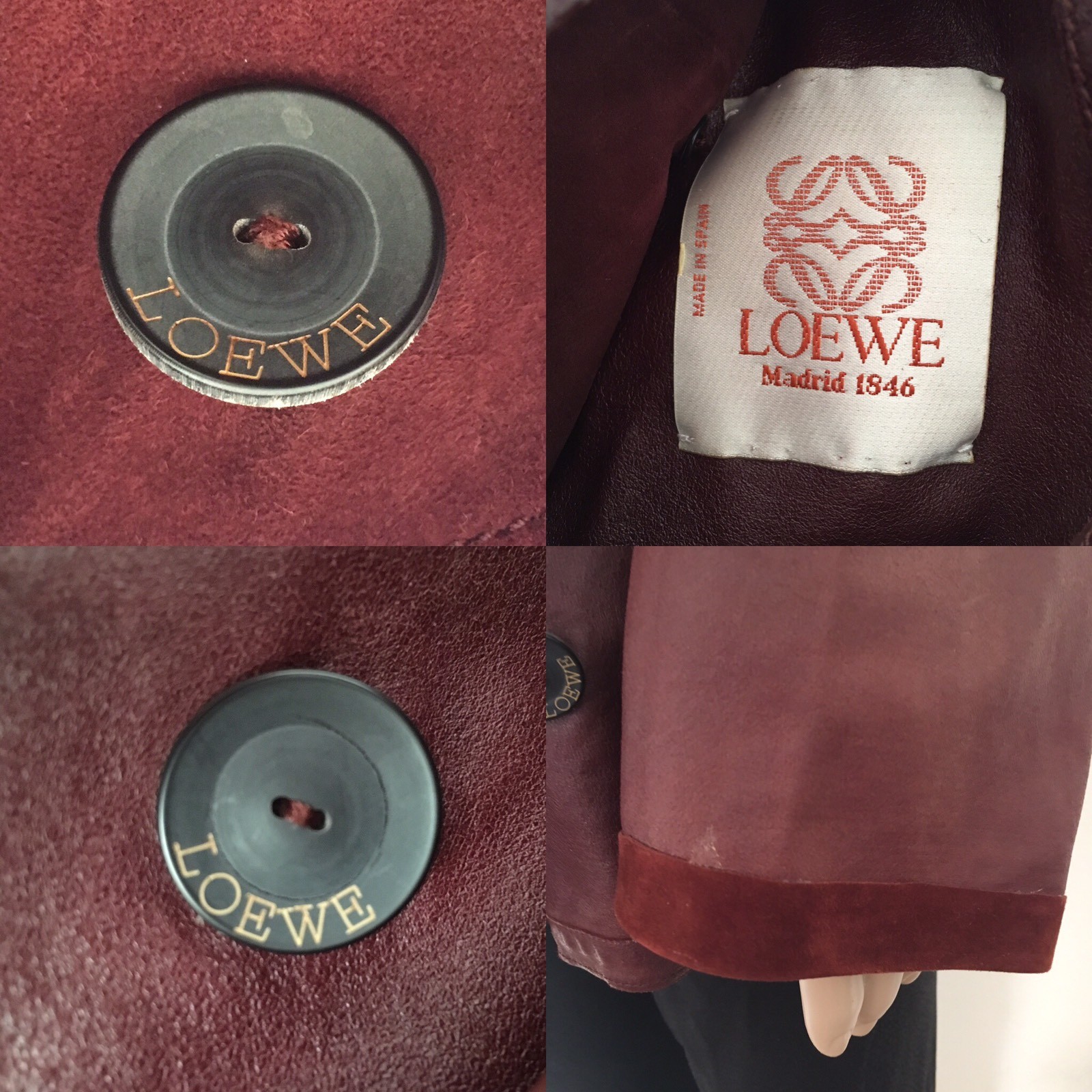 LOEWE Madrid 1846 Reversible Peacoat Soft Lambskin Leather Jacket Women’s M/L