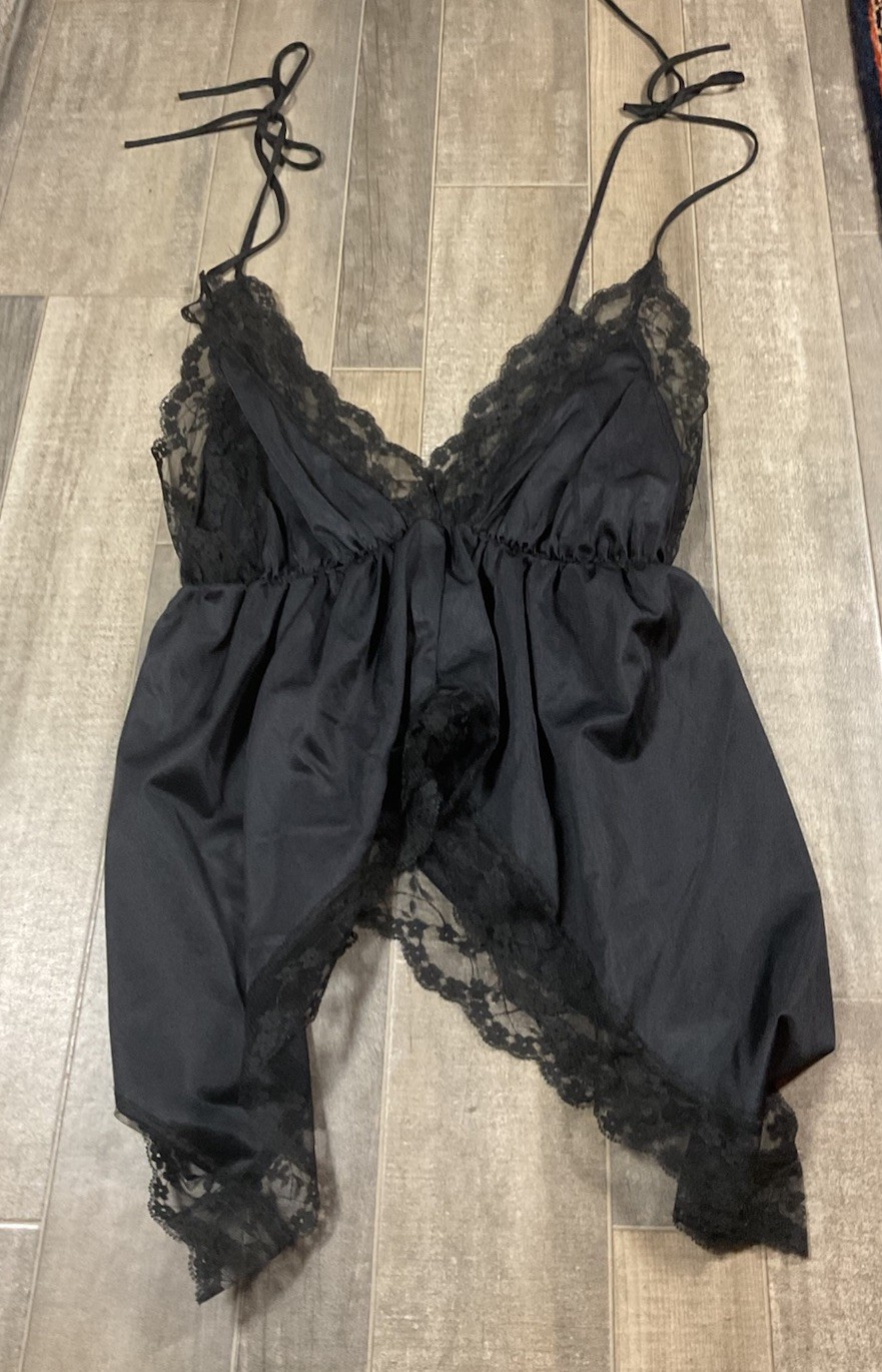 VTG Size Large Lace Lingerie Top Gothic Core V Shape Sexy Unique Undercover Wear