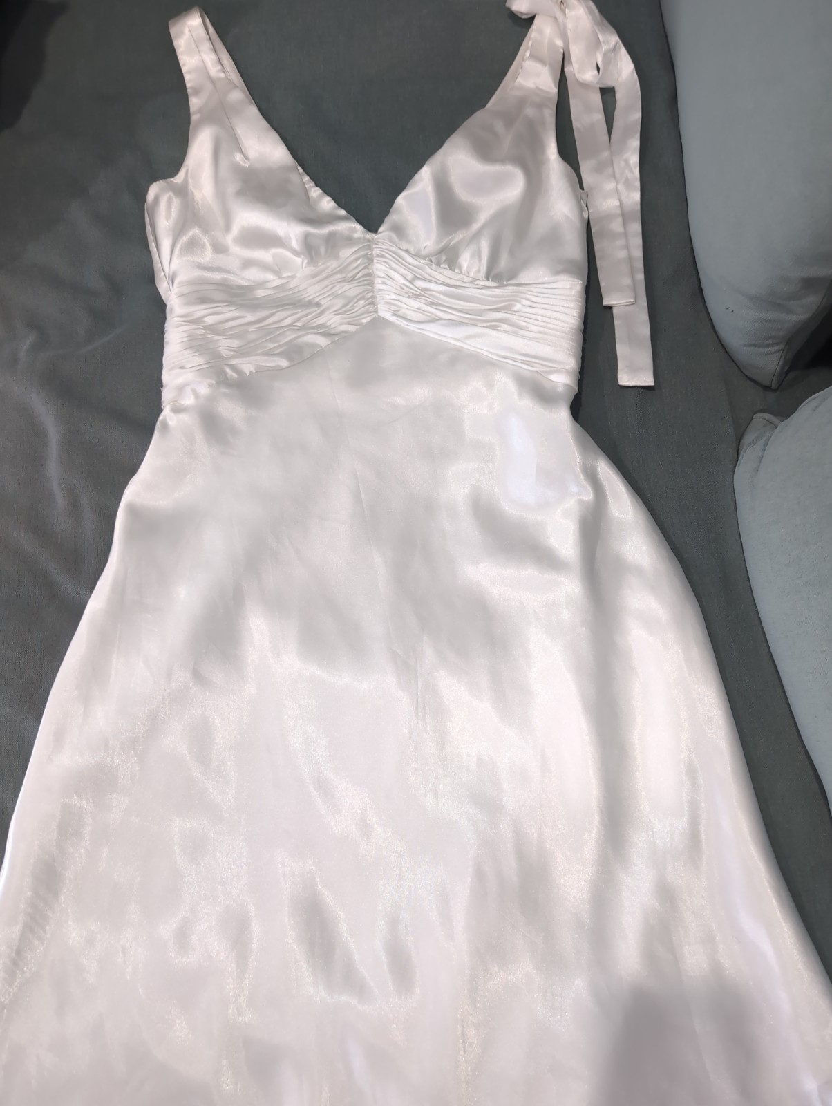 Vtg Rimini White Sleeveless A-line Dress Bow Lined Size 10 Cute For Reception